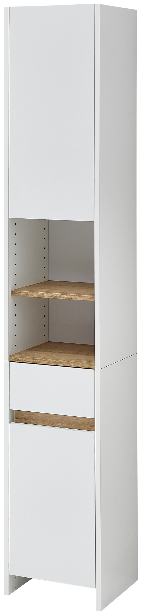 Saphir Armoire haute »Quickset 100, Badschrank 32,4 cm, 2 Türen und 1 Schublade« 3 étagères, 2 compartiments ouverts, armoire haute salle de bain, joint accentué