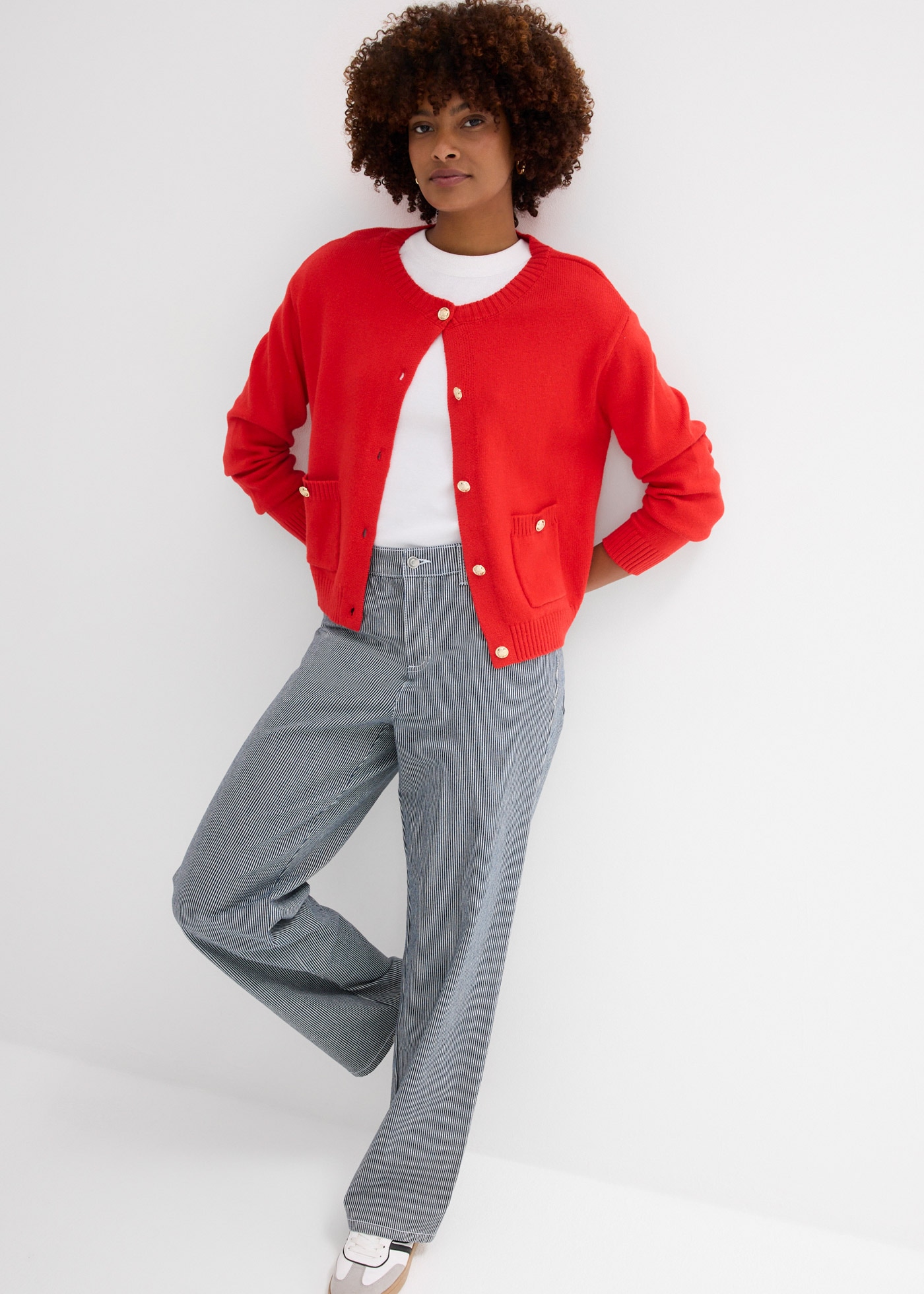 bonprix Jeans droit 1 gerader Schnitt, Regular Fit, mit Elasthan, aus Baumwolle