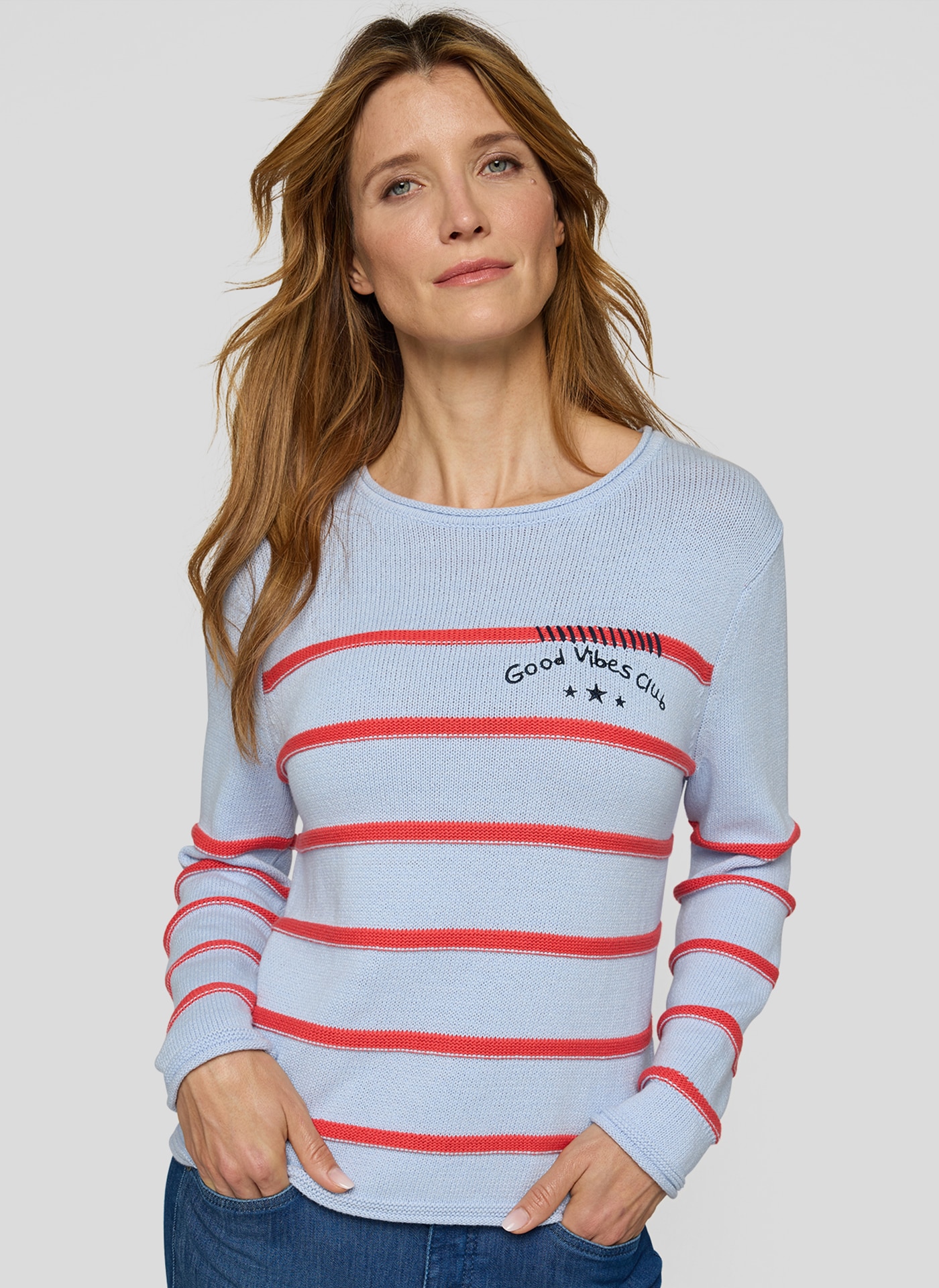 Rabe Pull en tricot mit Streifen Muster