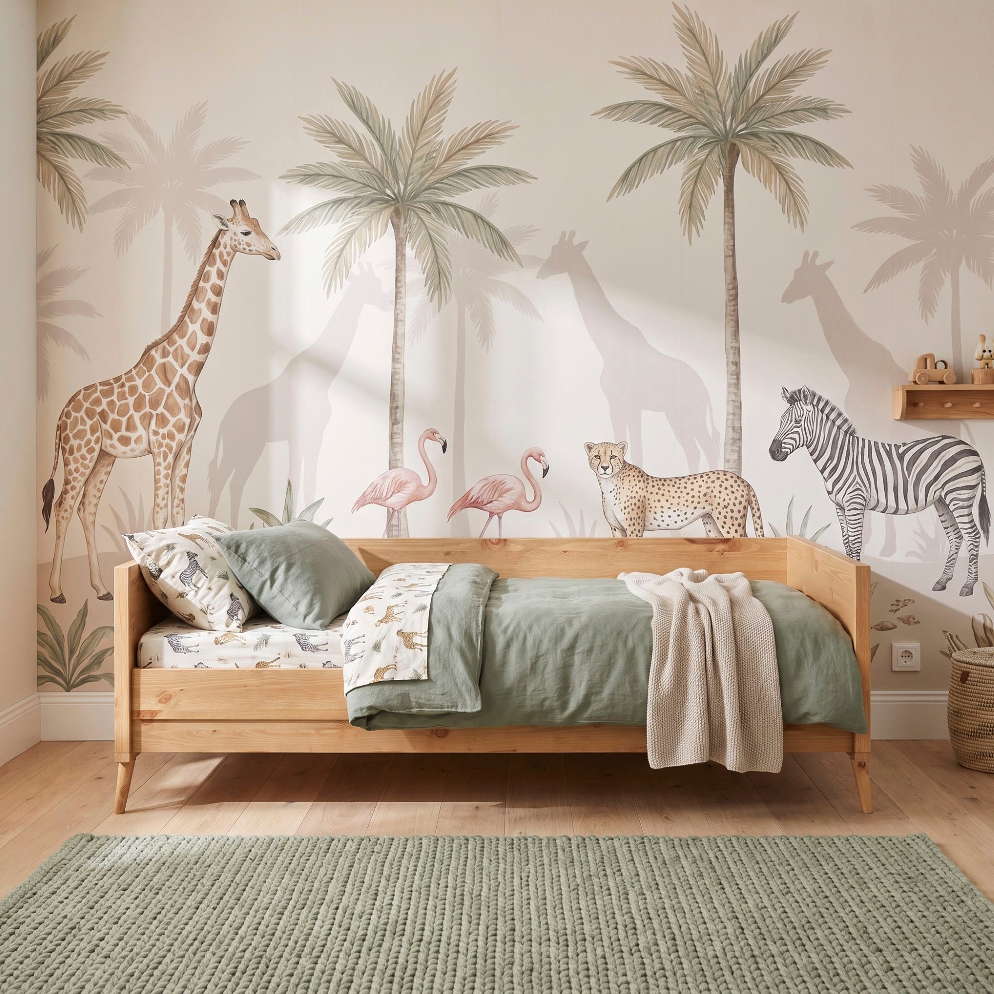 GOODproduct Lit pour adolescents »Ellen« en pin massif, en 2 couleurs différentes, avec pieds en bois