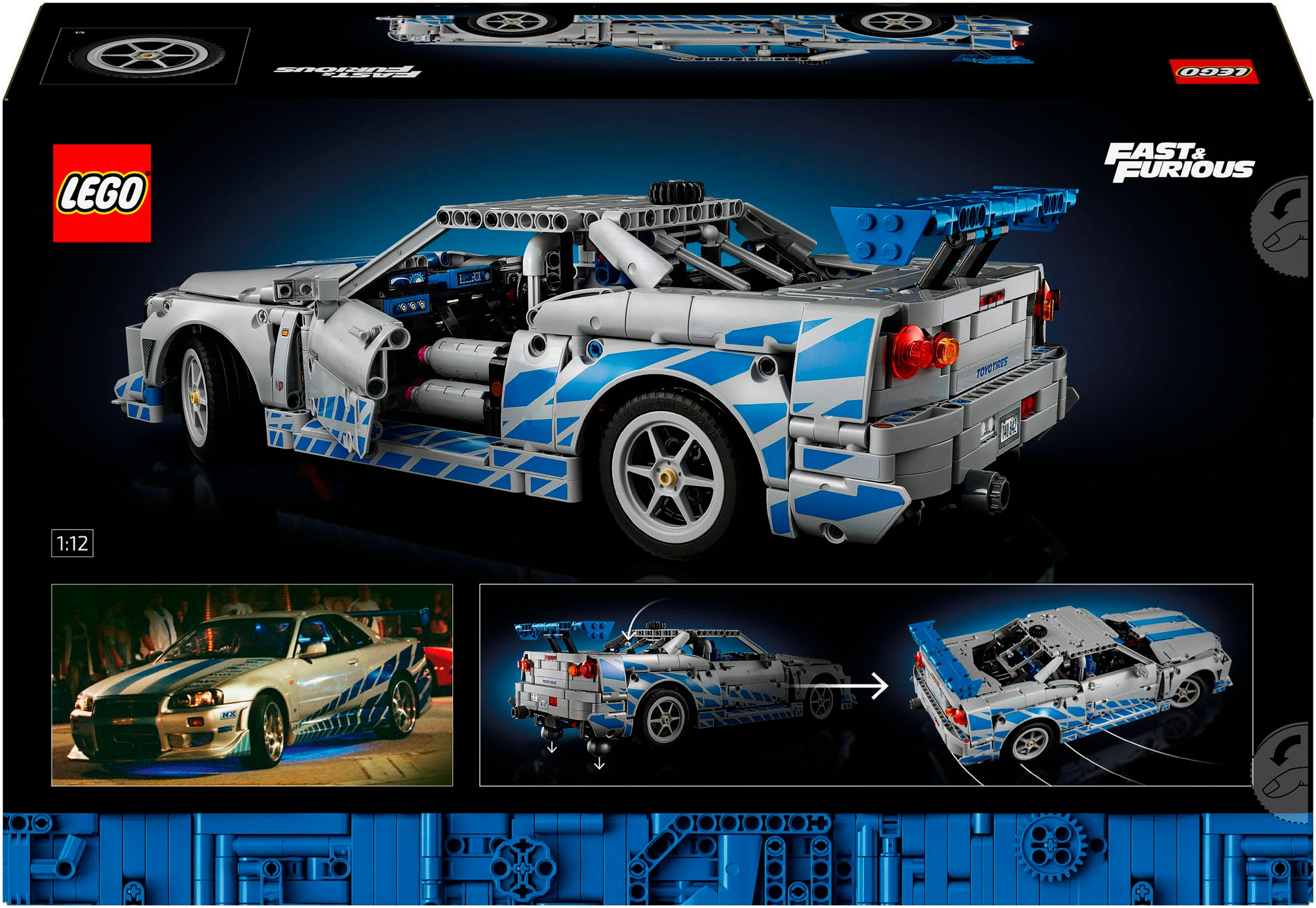 LEGO® Konstruktionsspielsteine »2 Fast 2 Furious Nissan Skyline GT-R (R34) Flitzer (42210)« LEGO Technic; Made in Europe