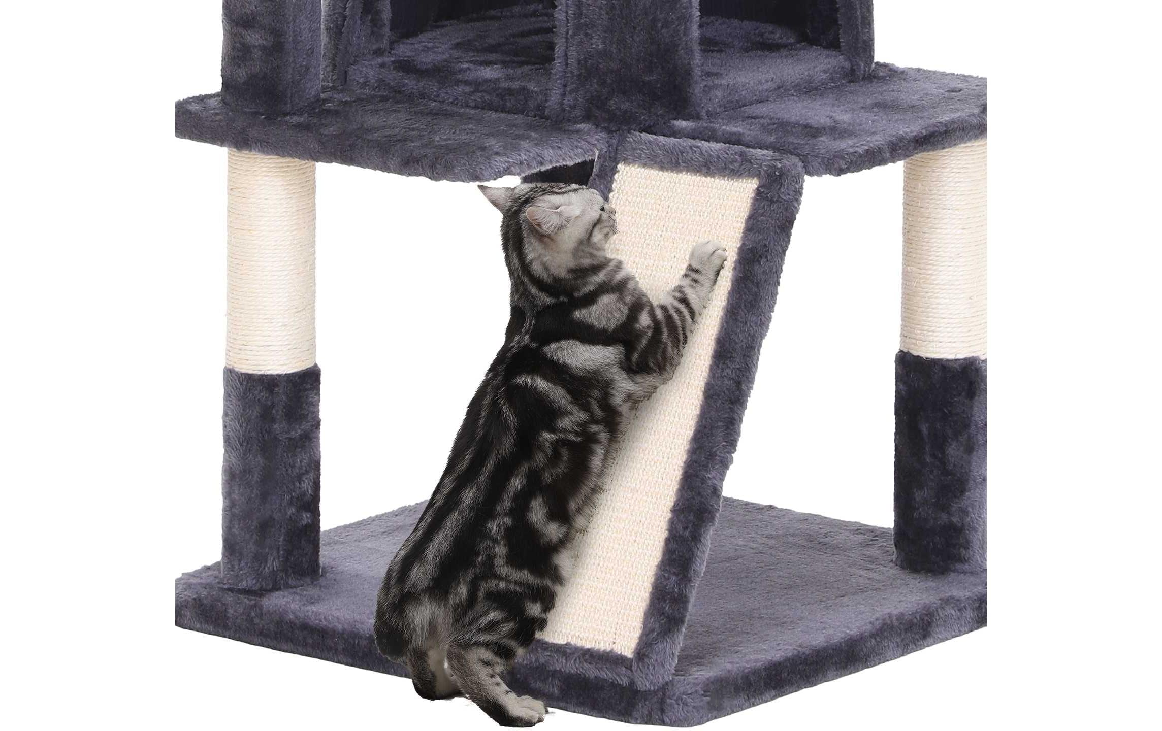 FEANDREA Kratzbaum 96 cm hoch Stabile Kratz- und Klettergelegenheit für Katzen