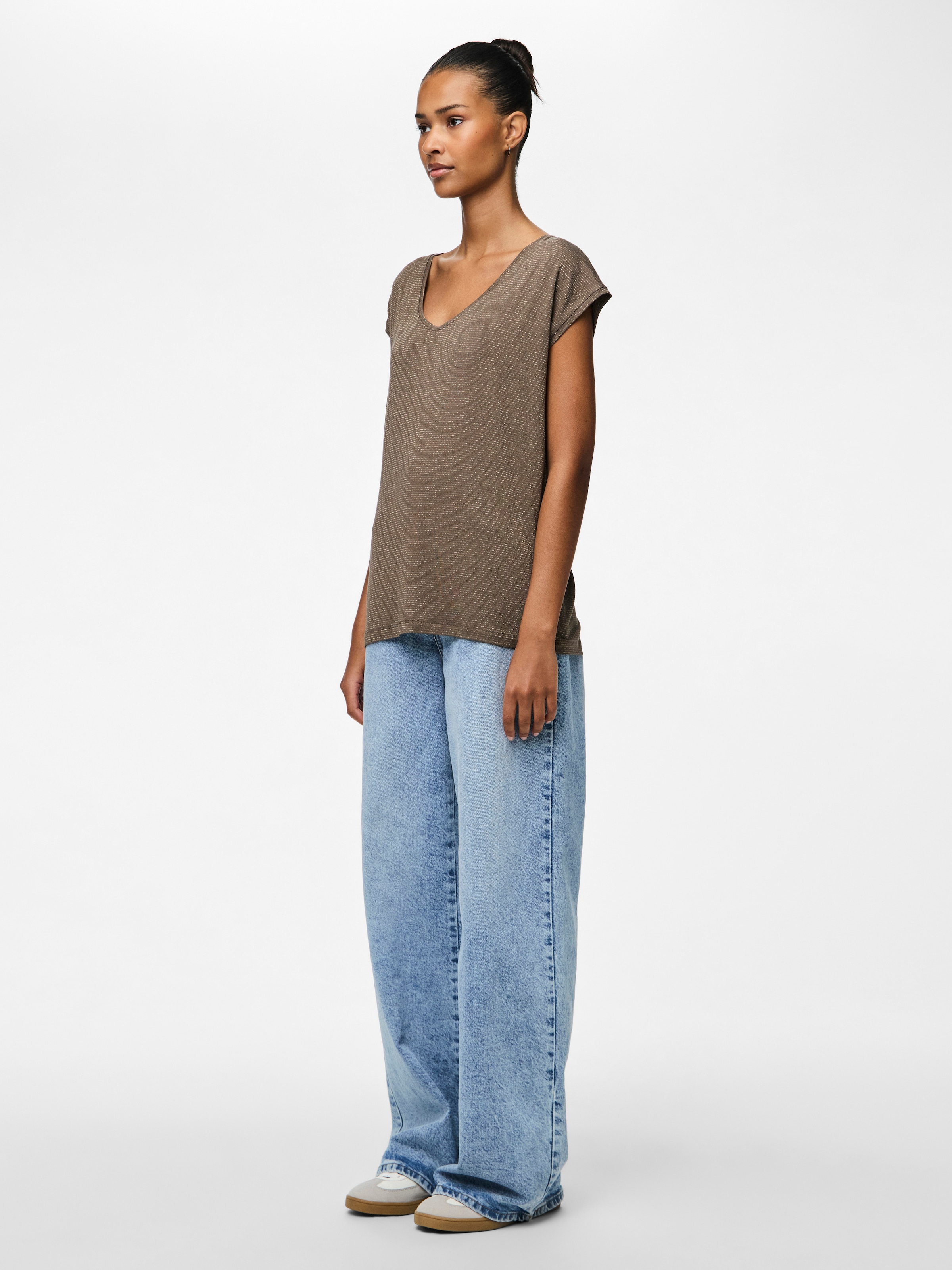 pieces Kurzarmshirt »PC BILLO« Viskosemischung, loose fit