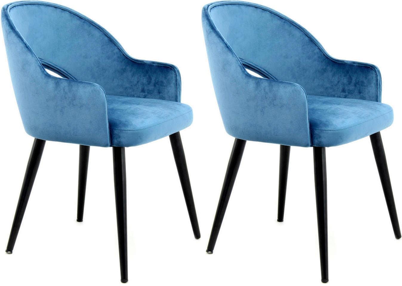 Kayoom Chaise »Joris 110 2er-Set , einfarbiges Design,mit Retro-Charakter« (Set) 2 cuismit Armlehne, bequem, Halbmond-Öffnung in der Rückenlehne