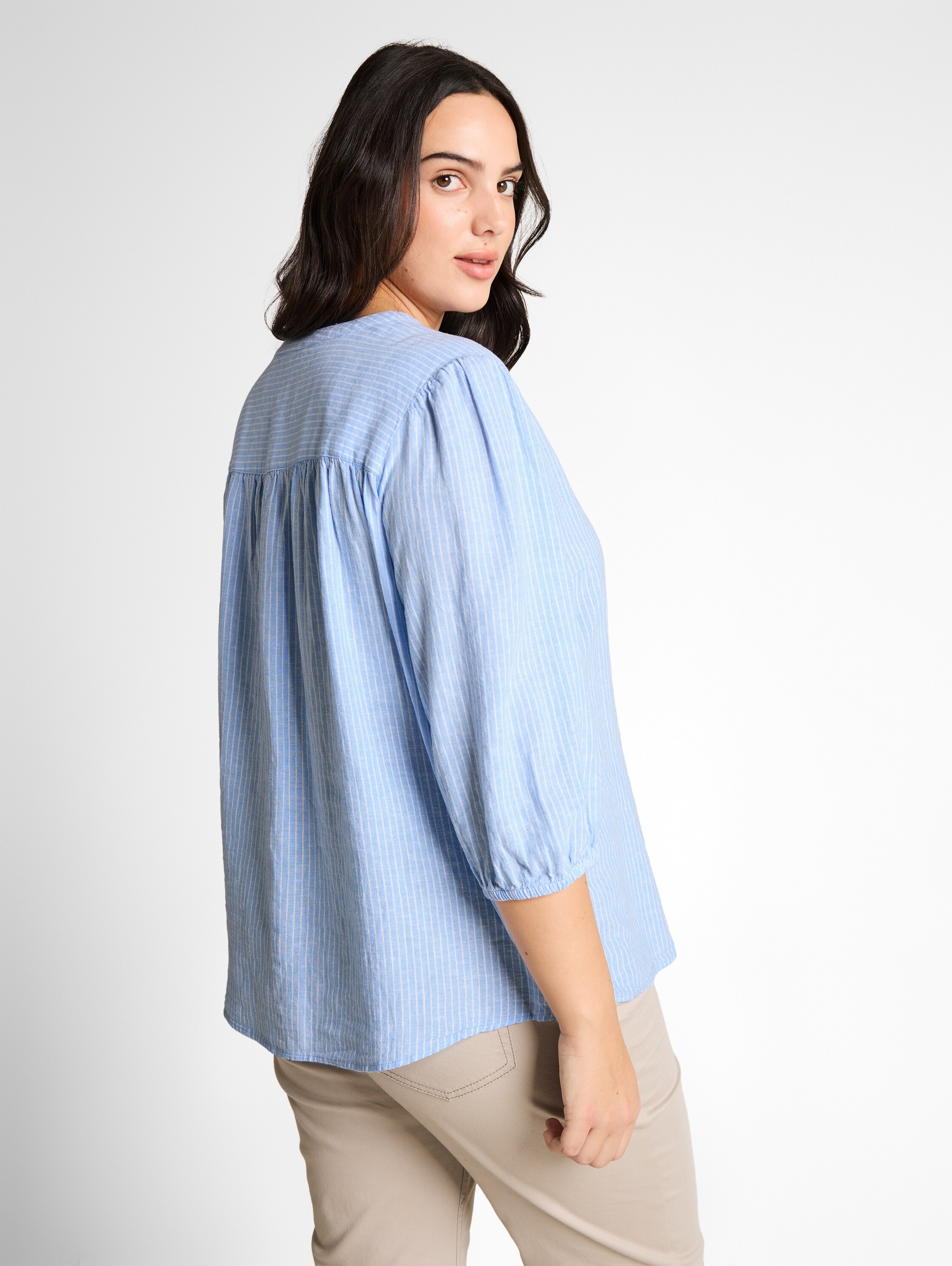 TOM TAILOR PLUS Schluppenbluse mit Streifen-Design