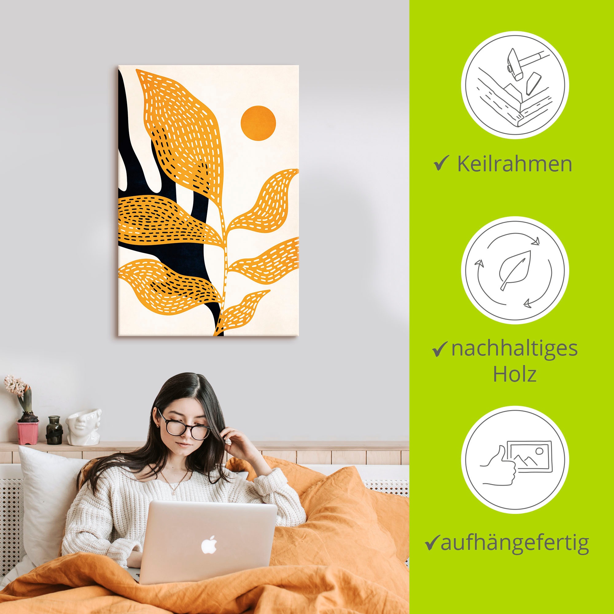 Artland Tableau sur toile »Van Gogh`s Garten« 1 cuis tlg. auf Holzrahmen gespannt