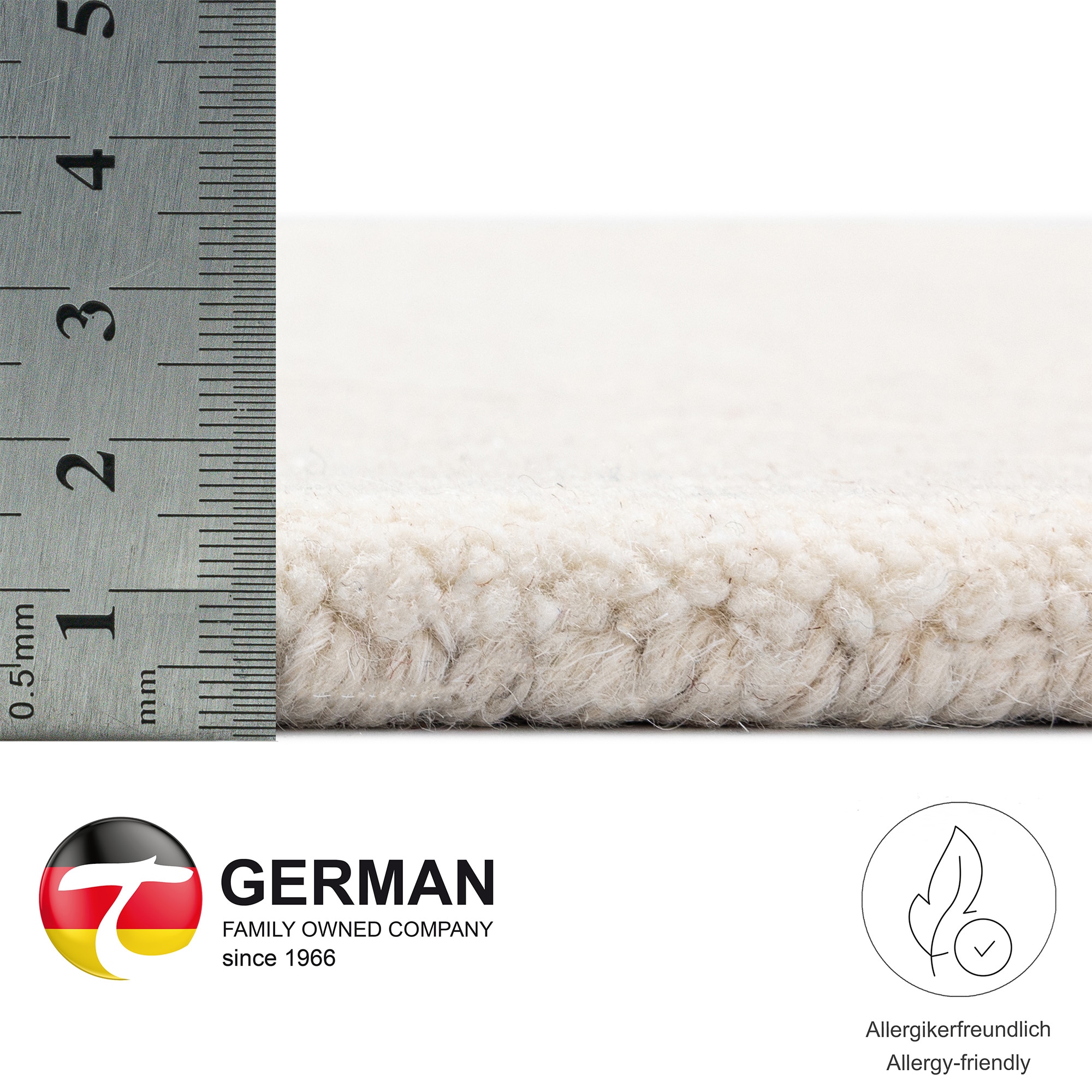 THEKO Wollteppich »Royal Berber Uni« rechteckig 18 mm Höhe Berber Optik, reine Wolle, auch in rund, Wohnzimmer, Schlafzimmer