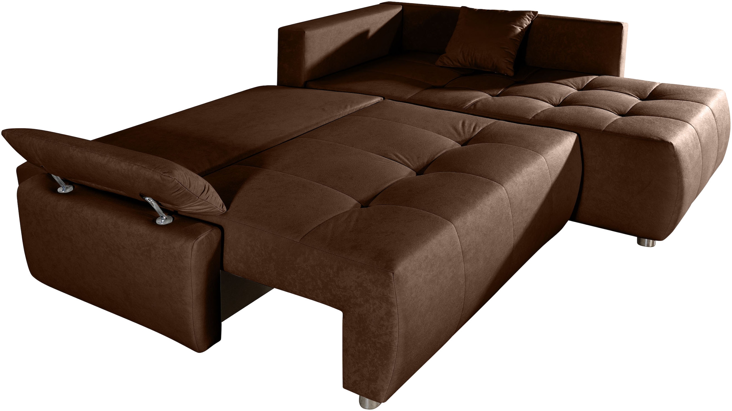 COLLECTION AB Canapé d'angle »Funtastic, Breite 213 cm« avec fonction sommeil, coffre de lit, réglage des accoudoirs et ressorts Bonnell