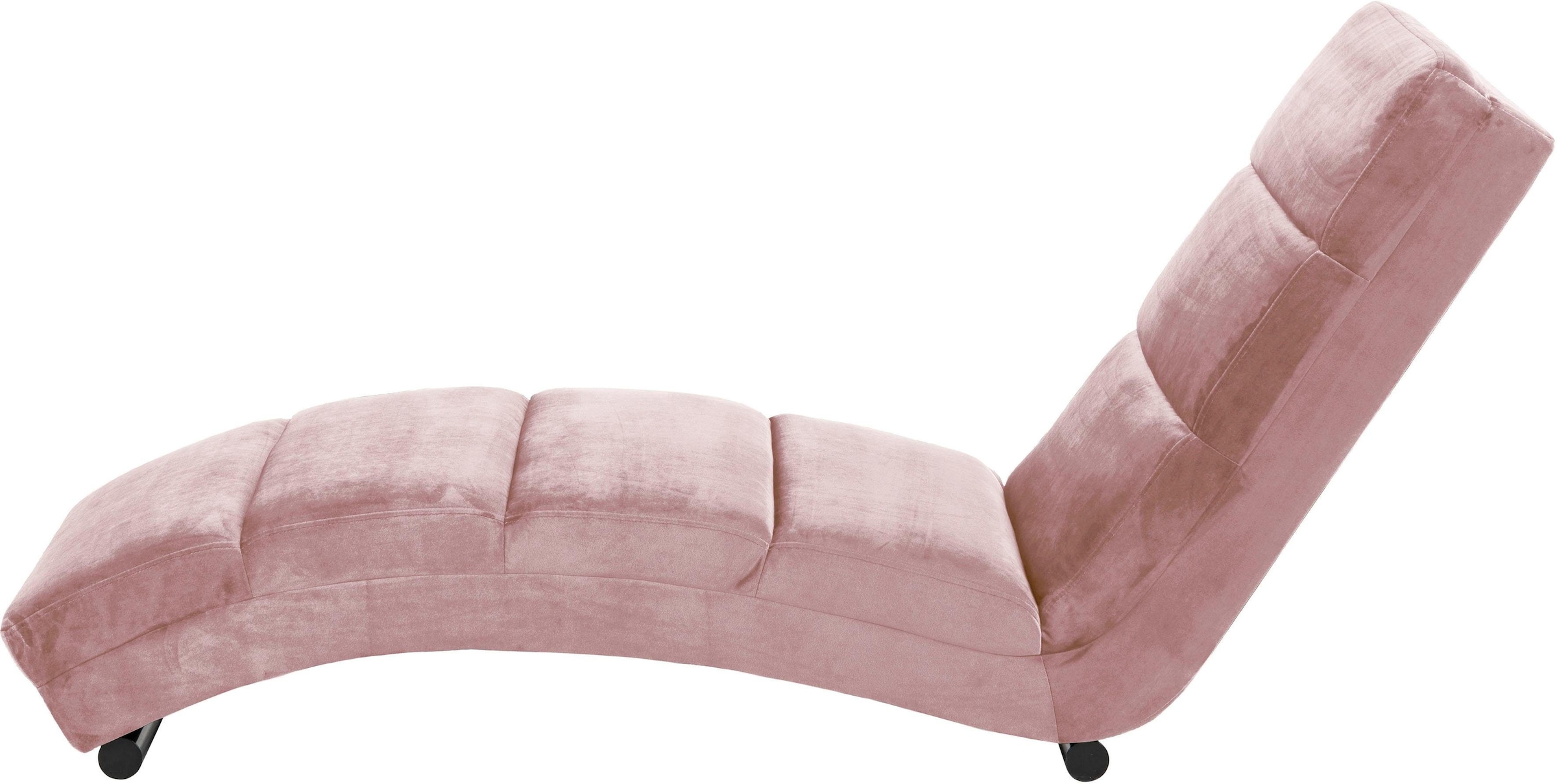 ACTONA GROUP Chaise longue »Sigmund« avec pieds en métal noirs laqués poudre et revêtement en velours