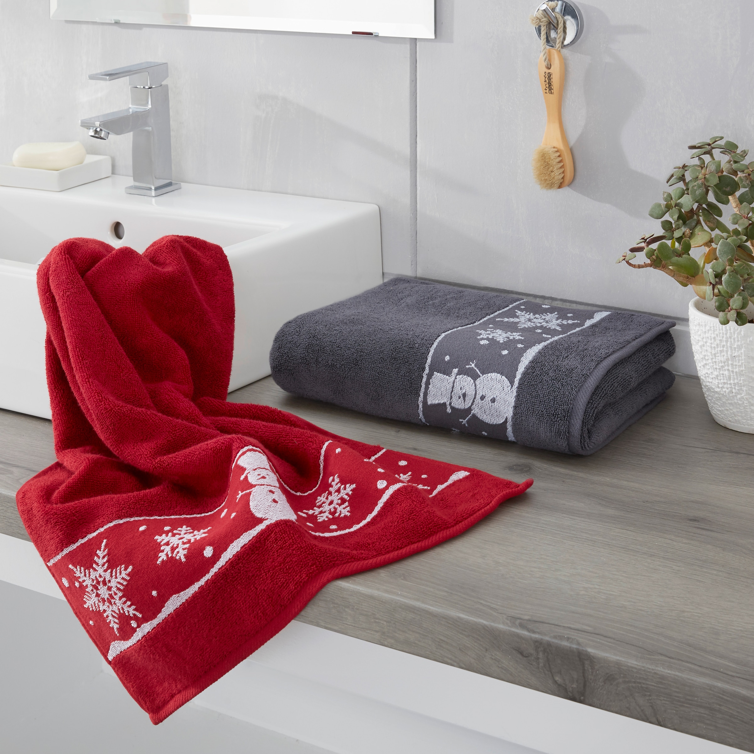 Dyckhoff Gästehandtücher »Schneemann« Made in Germany (6 Gästetücher)