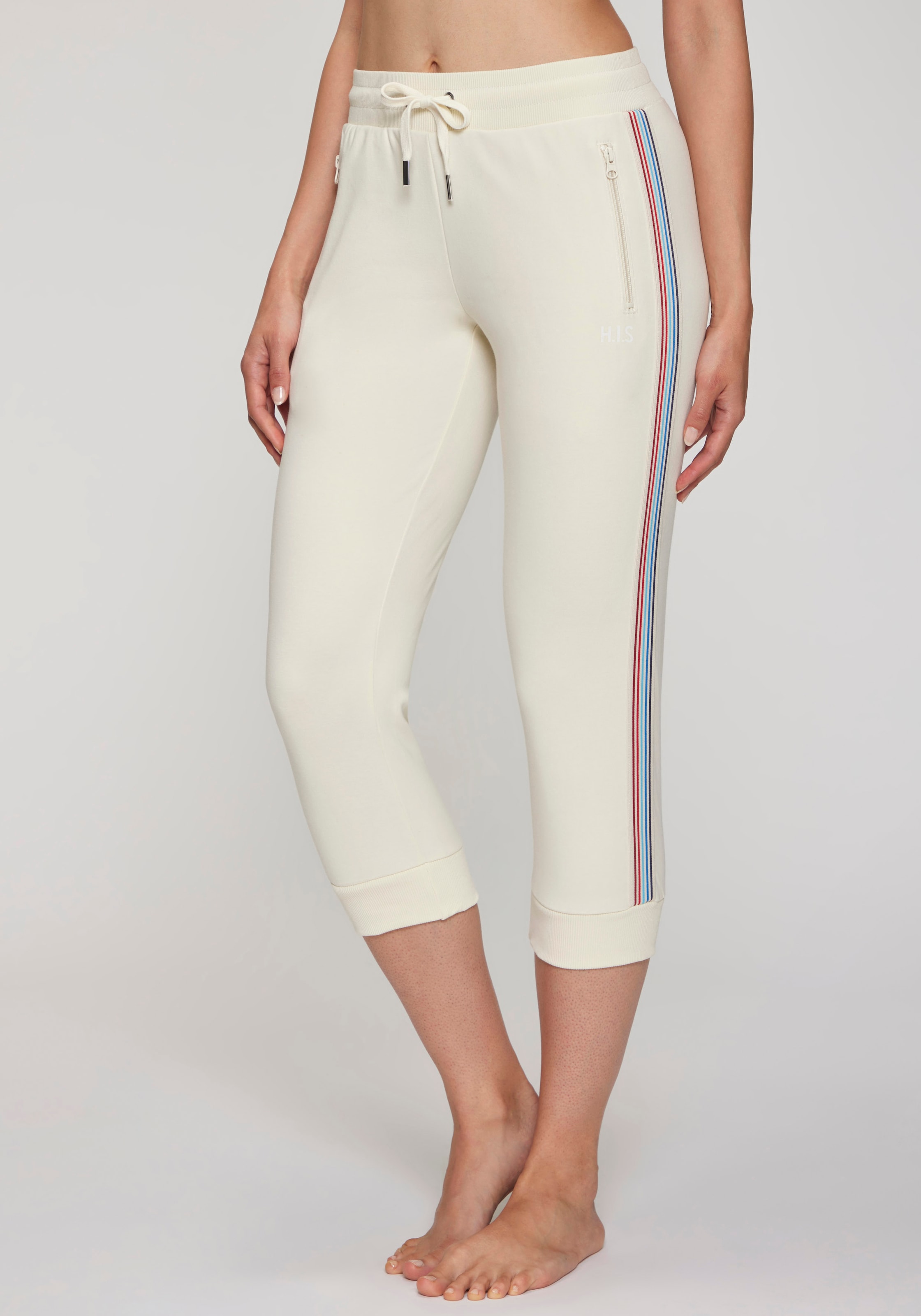 H.I.S Pantalon capri relax  mit seitlichen Tapestreifen