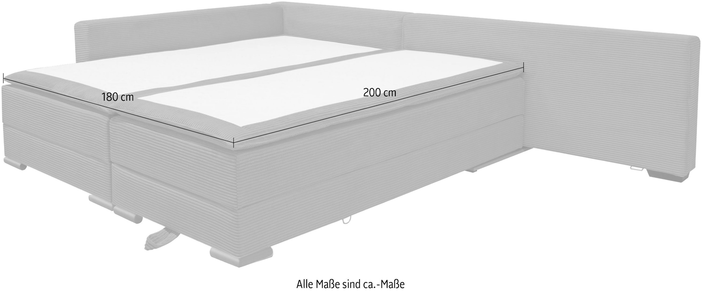 INOSIGN Ecksofa »Night & Day L-Form mit Dauer-Schlaffunktion, Cord-Bezug!« inklusive Bettfunktion und Bettkasten