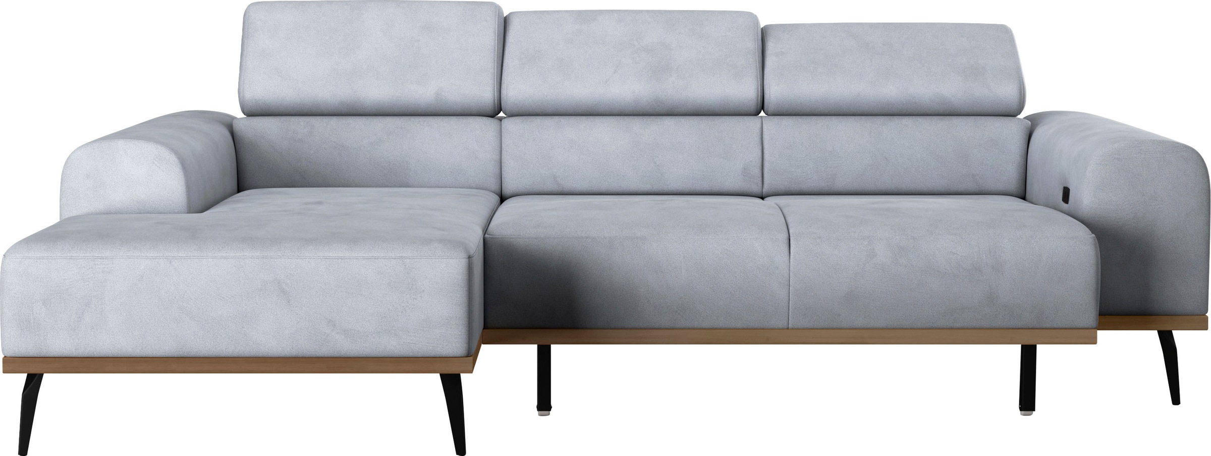 Home affaire Ecksofa »Carlo L-Form« mit Kopfteilverstellung & Holz-Rahmenoptik, wahlweise Relaxfunktion