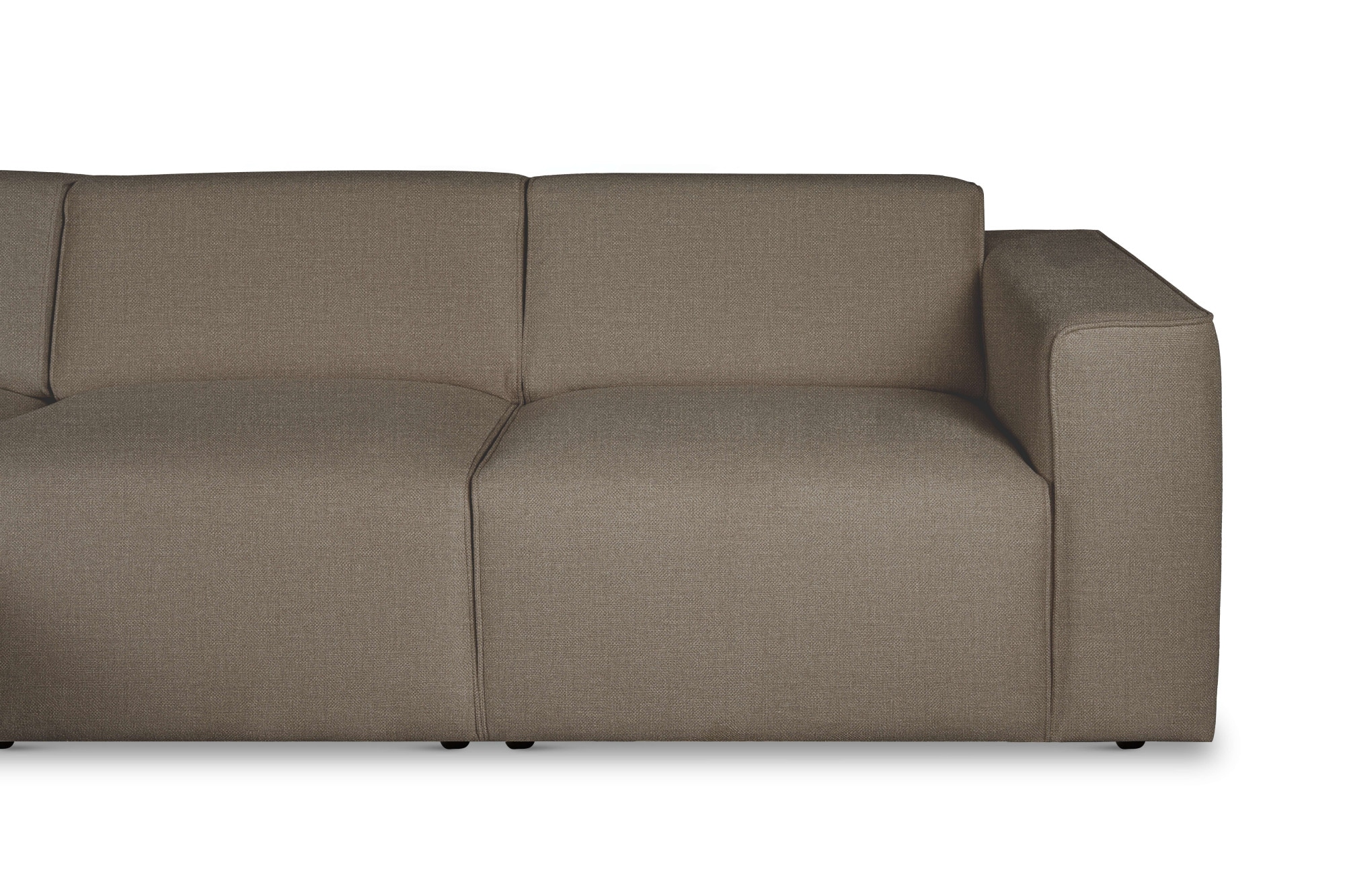 Home affaire Canapé d'angle »Noord mit Kedernaht, Breite 281 cm, L-Form« Velours côtelé, structure, tissu tissé, avec suspension ondulée, cadre en bois massif
