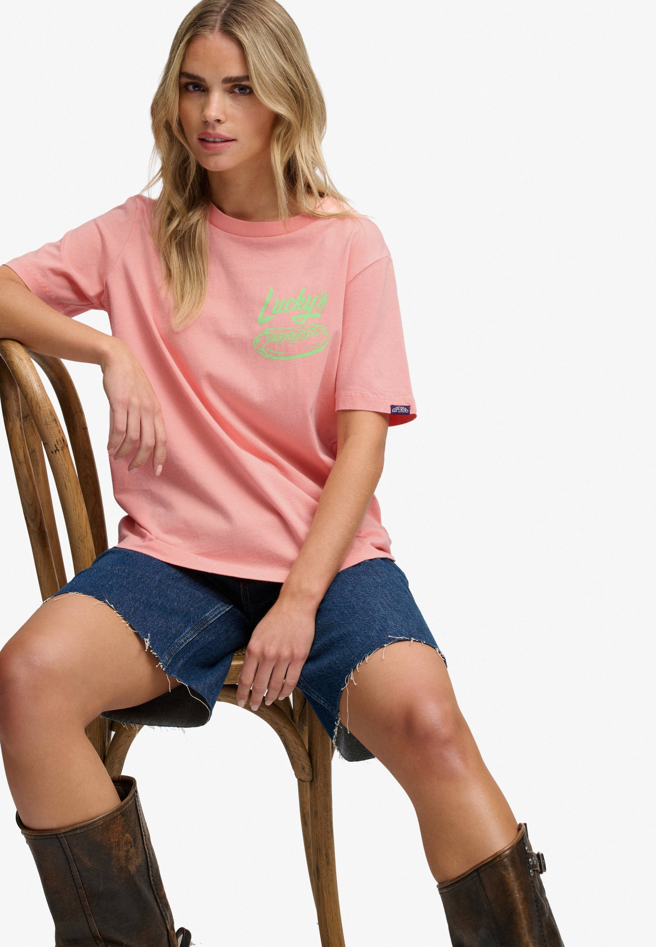Superdry T-shirt imprimé »ROADSIDE TRADE RELAXED TEE« en coton jersey simple, Relaxed Fit, manches courtes