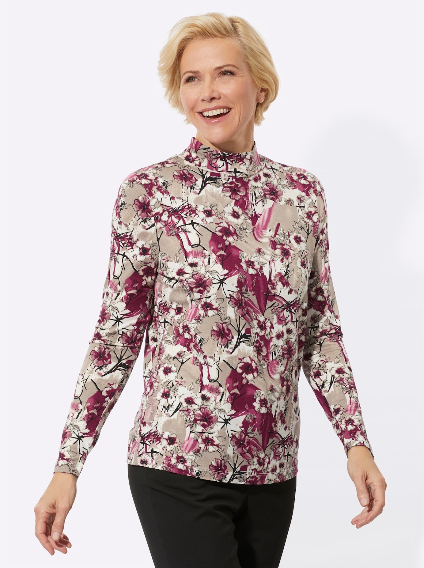 Classic T-shirt à manches longues »Stehkragen-Shirt« 1 cuis