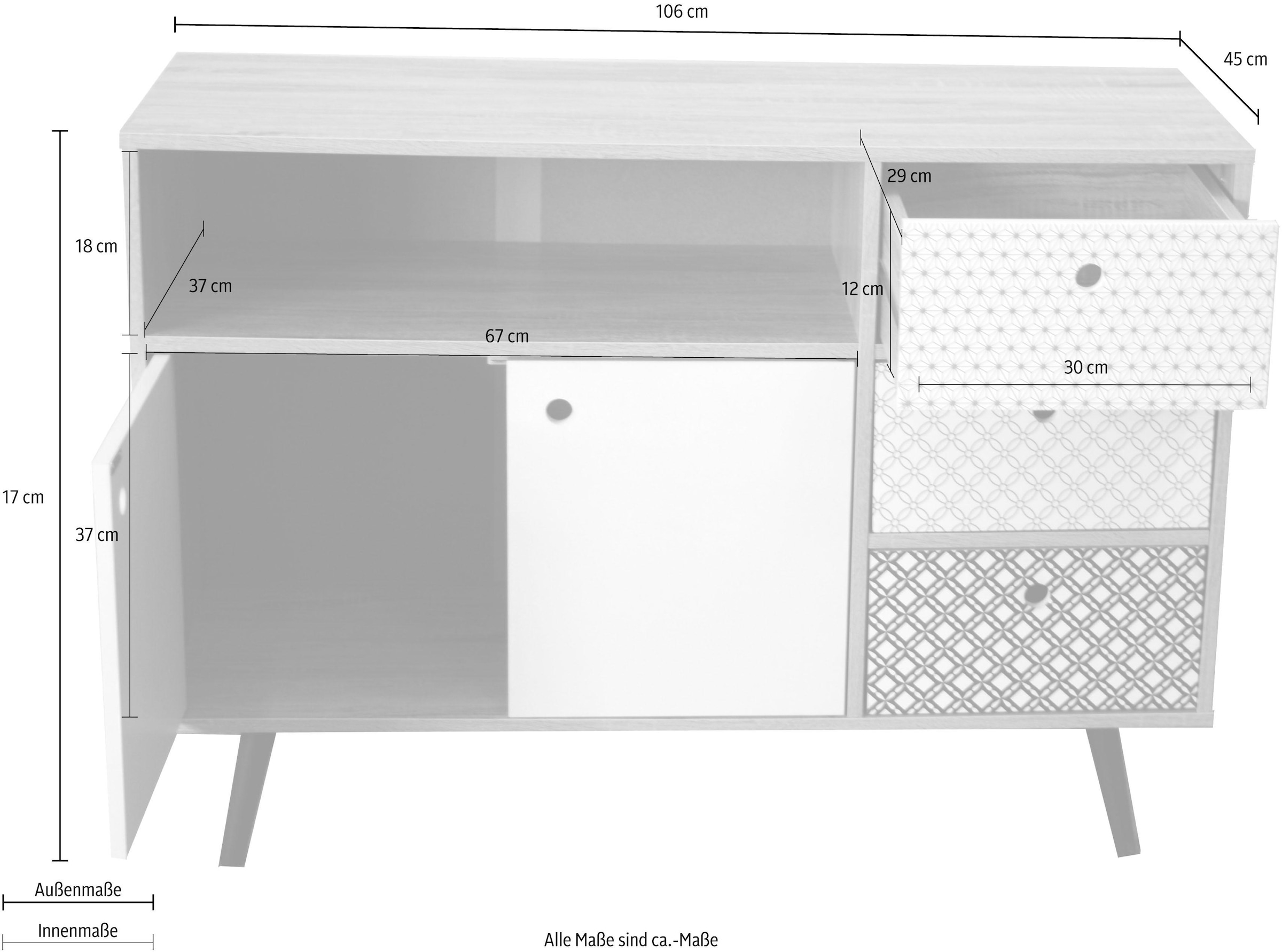 SIT Buffet »Kommode MAILBOX – Scandi-Shabby Chic Anrichte mit 3 Schubladen« buffet scandi-shabby chic avec 3 tiroirs & 2 portes
