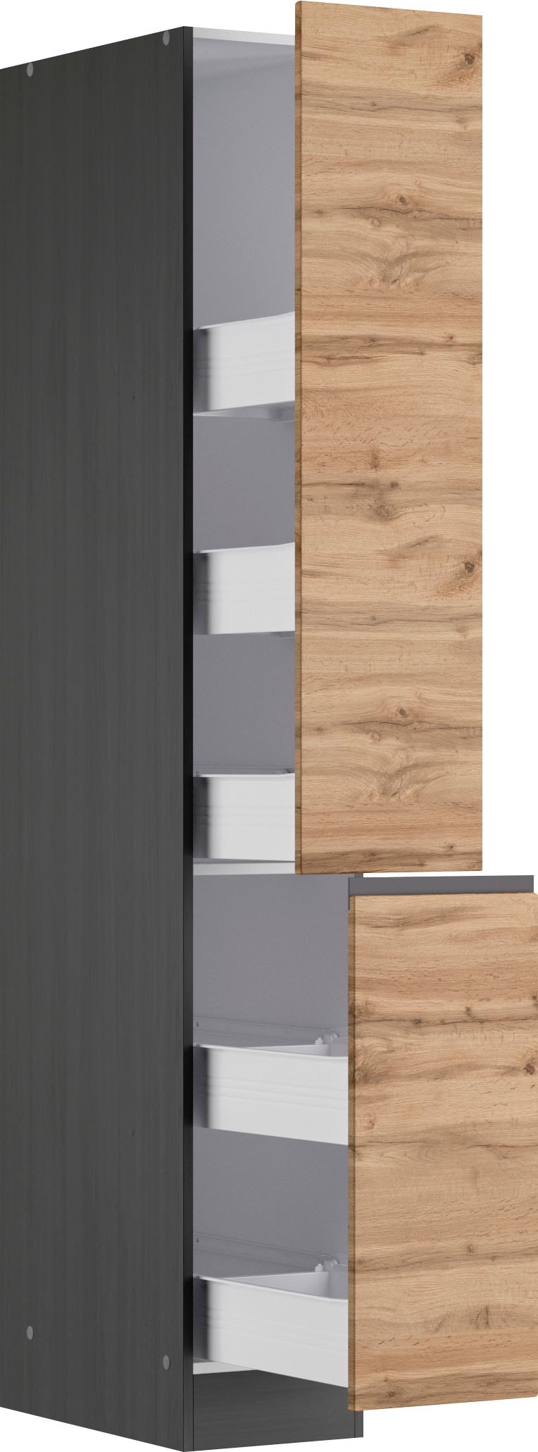 KOCHSTATION Apothekerschrank »KS-Riesa« Breite 30 cm, MDF-Fronten