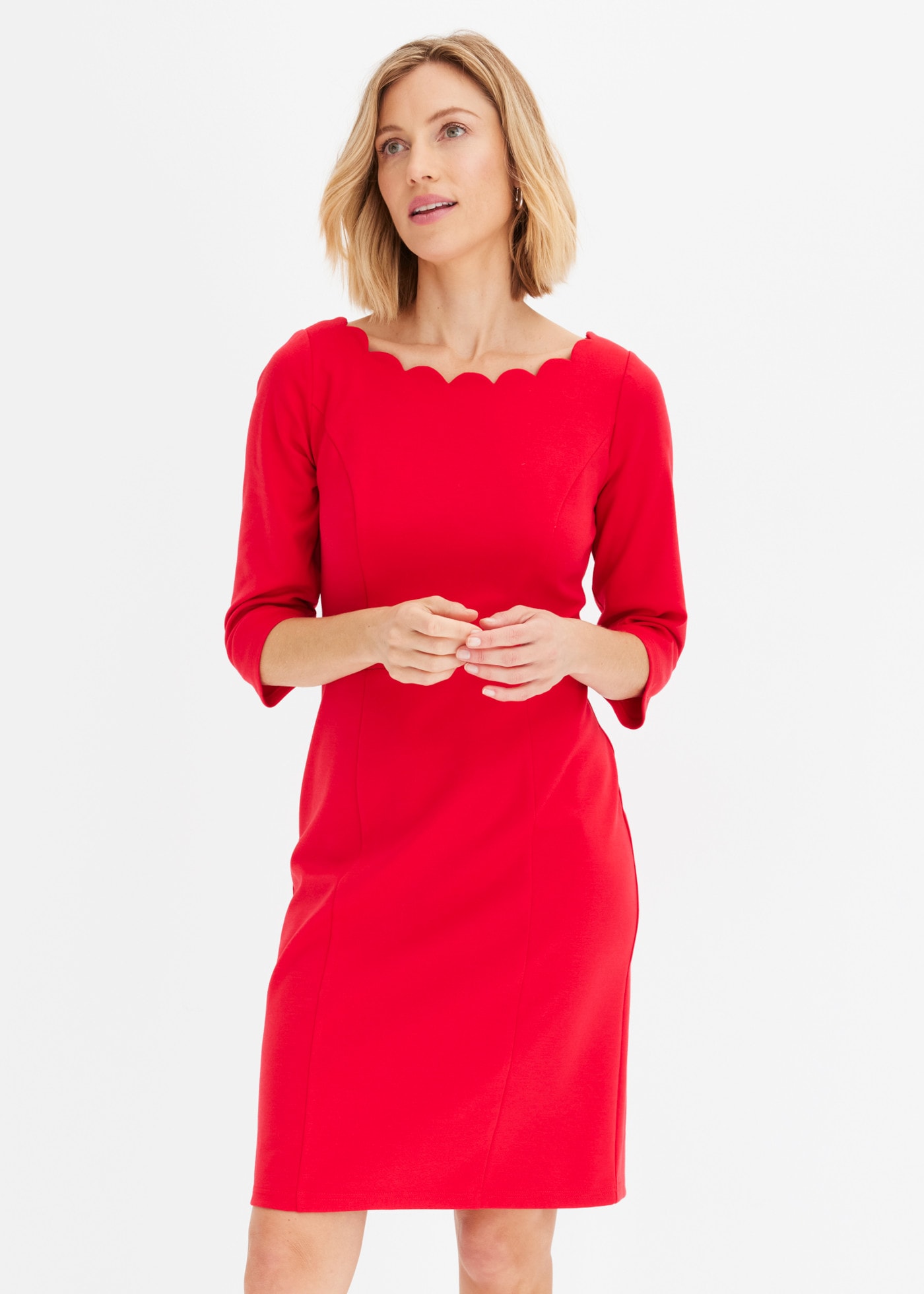 bonprix Etuikleid taillierte Passform, aus Polyester, Viskose und Elasthan