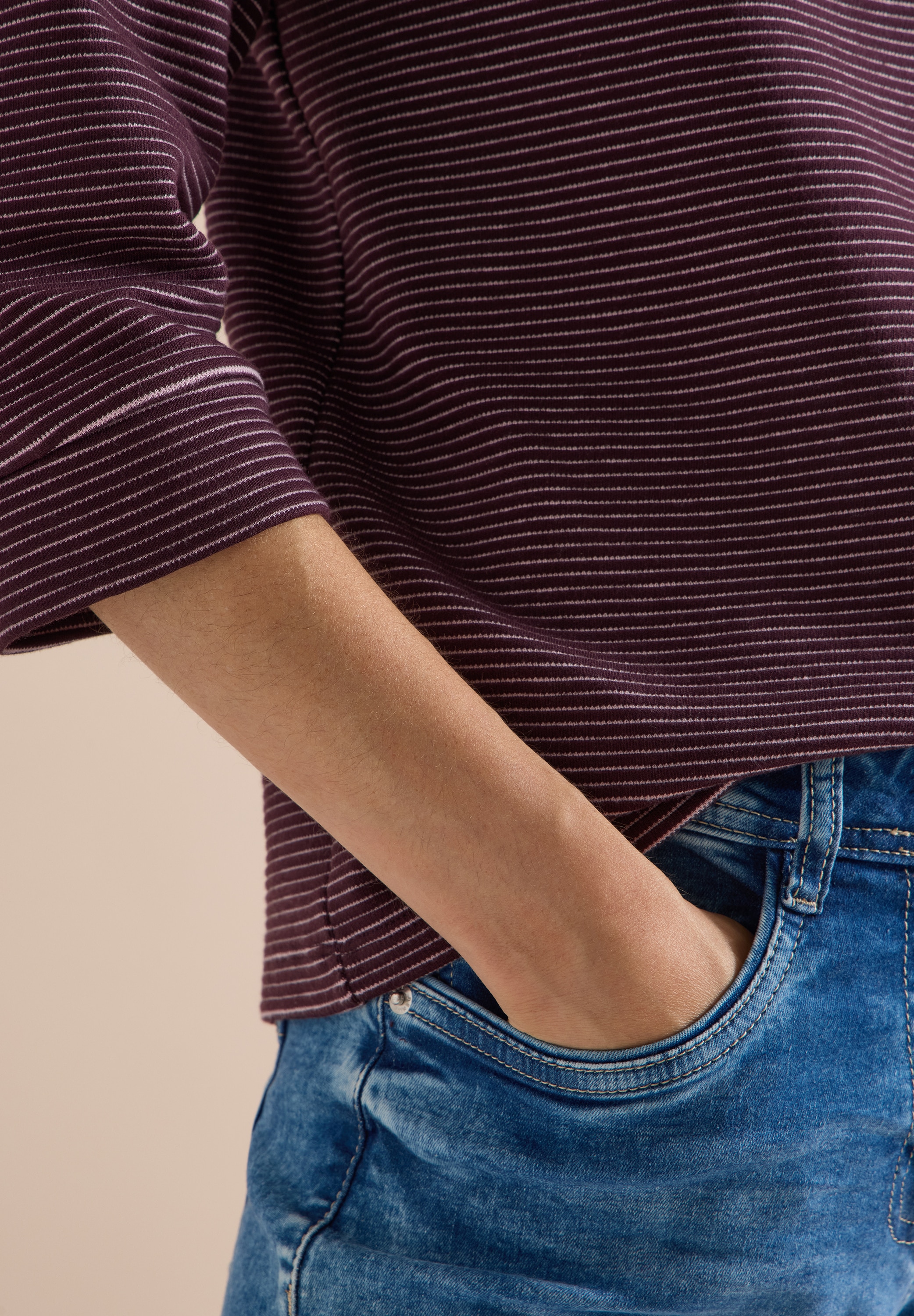 Cecil 3/4-Arm-Shirt Ottoman Shirt im Two-Tone-Look