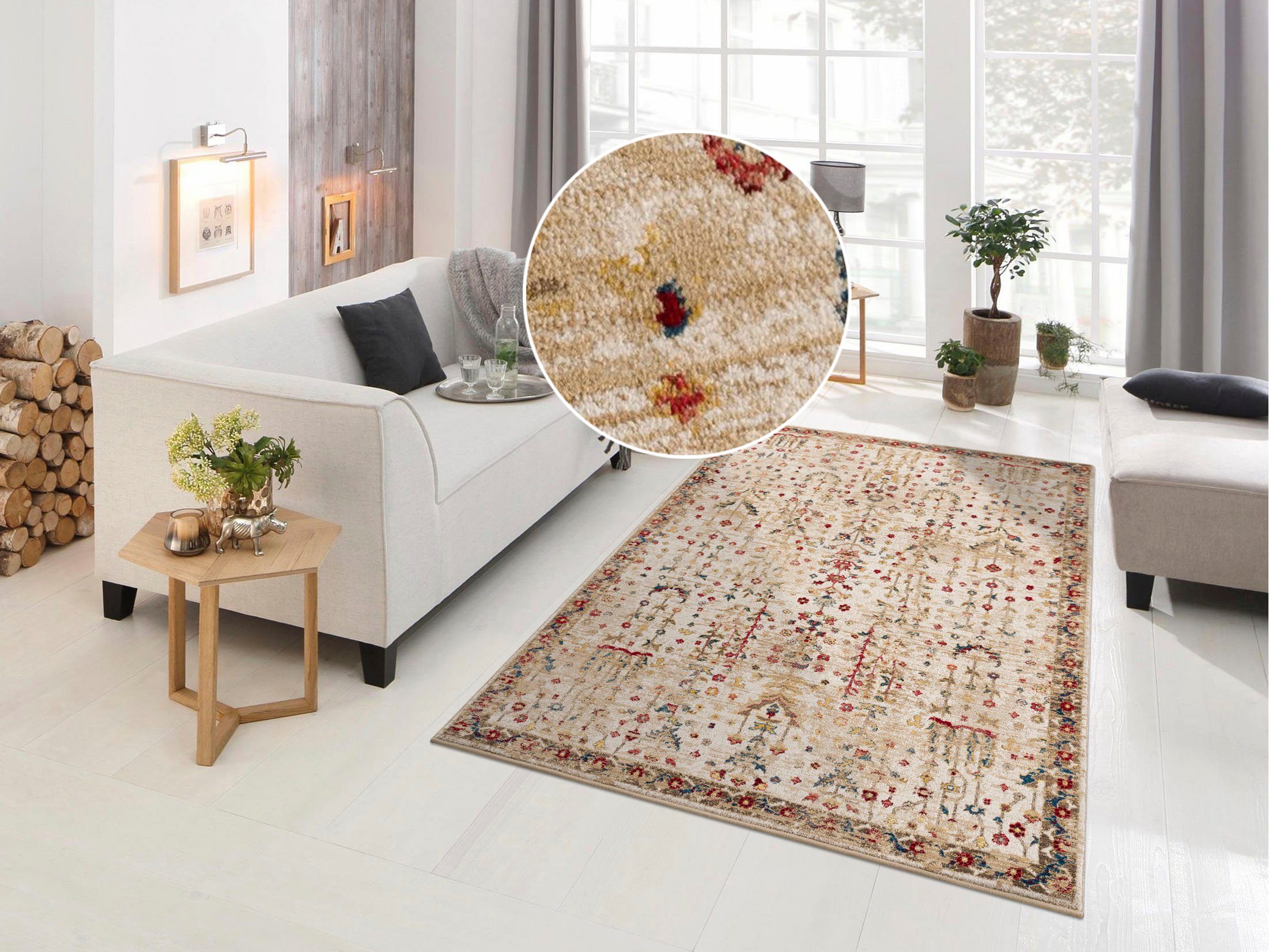 GOODproduct Teppich »Clovis« rechteckig 11 mm Höhe Teppich im Orient-Design, mit Bordüre, Vintage