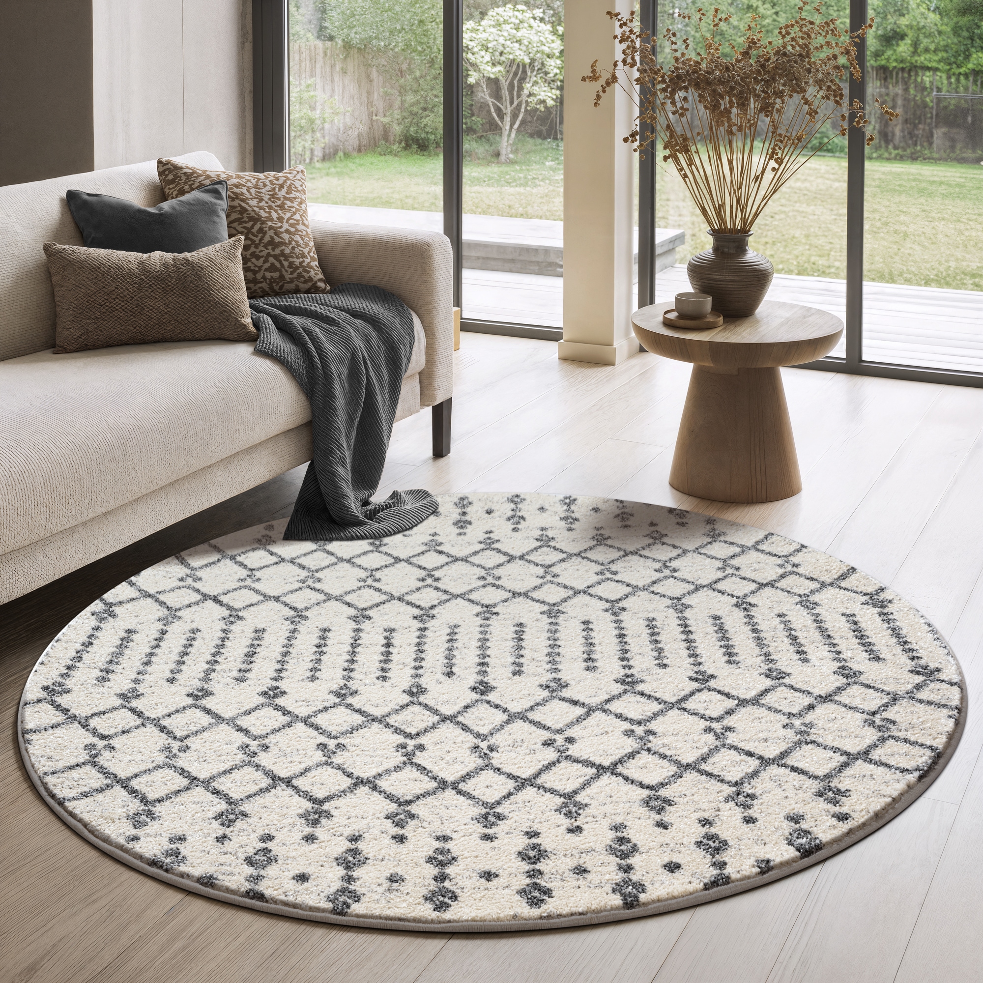 Sanat »Boho 8203  , auch als Läufer und in Rund« rund 10 mm Höhe Kurzflor, robust, Boho, Scandic, für Fussbodenheizung geeignet