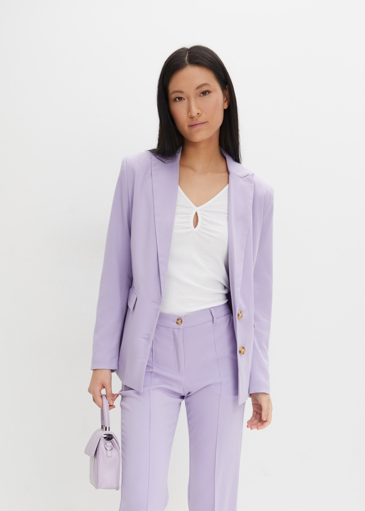 bonprix Pantalon de costume  mit Elasthan-Anteil, Regular Fit, Flared Schnitt, eleganter Stil