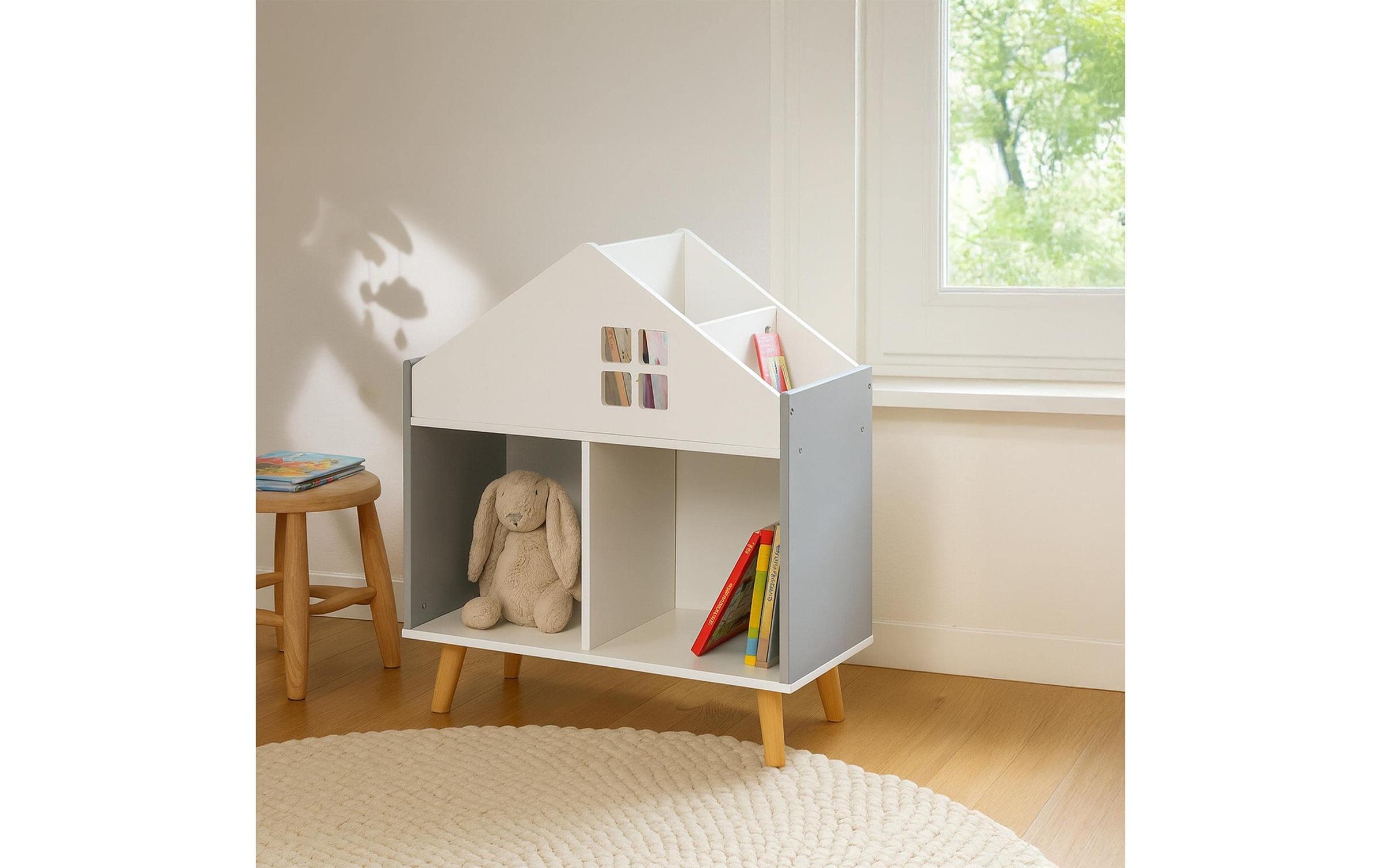 relaxdays Étagère pour enfants »Häuschen«