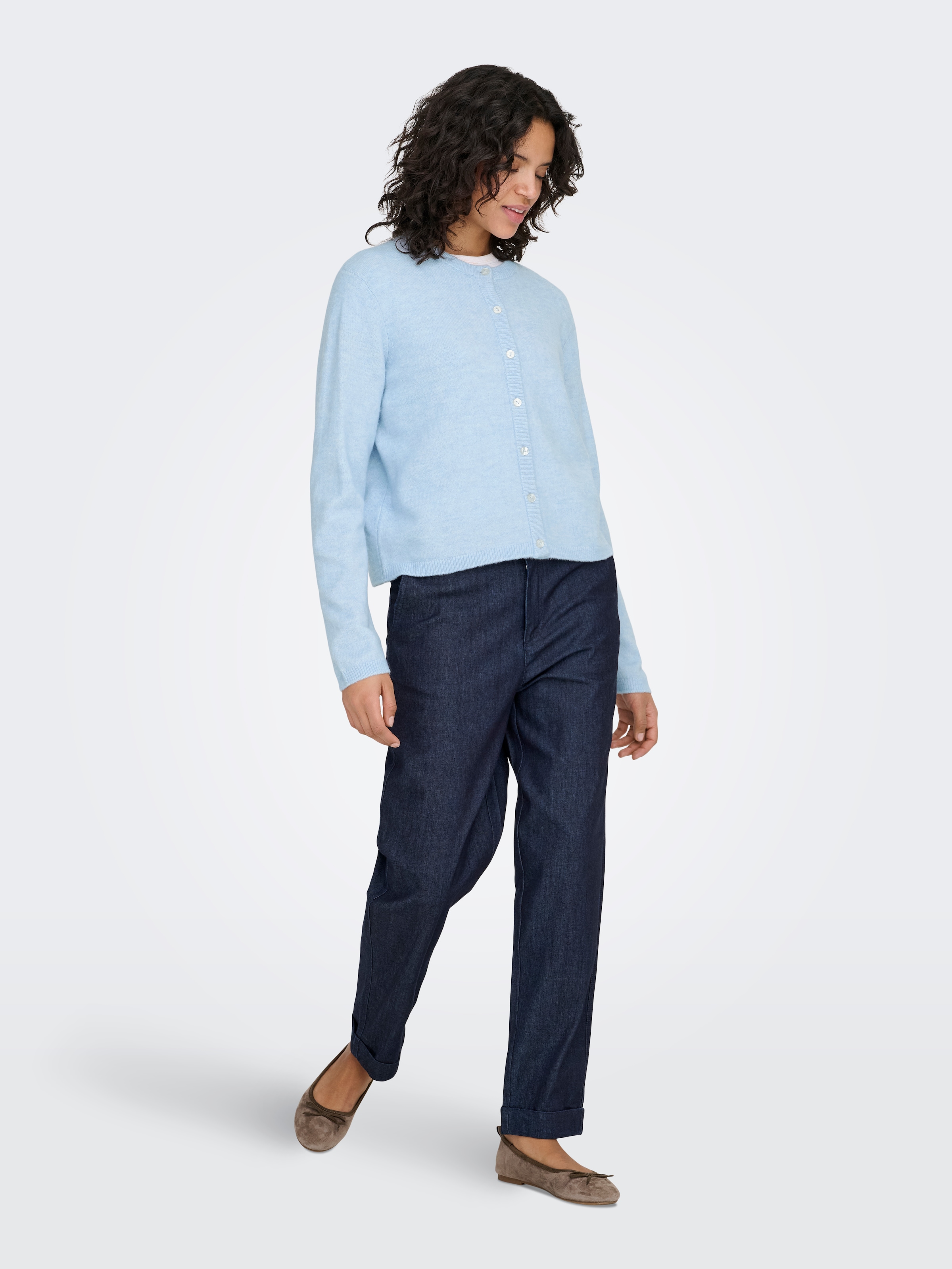 ONLY Strickjacke »ONLSIMONI L/S O-NECK CARDIGAN KNT NOOS« Materialmix, relaxed fit