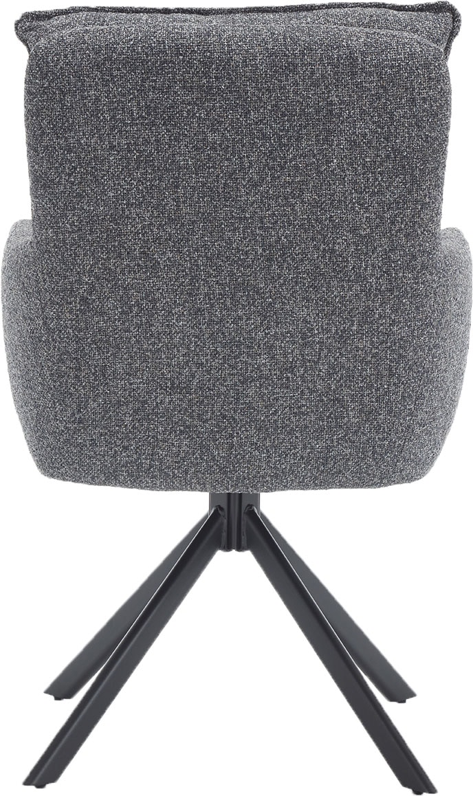 SalesFever Esszimmerstuhl »Austin - Armlehnstuhl mit hochwertiger Taschenfederkern-Polsterung« () 1 Stk.Esszimmersessel: 360° Drehfunktion mit stilvollem Metallfuss