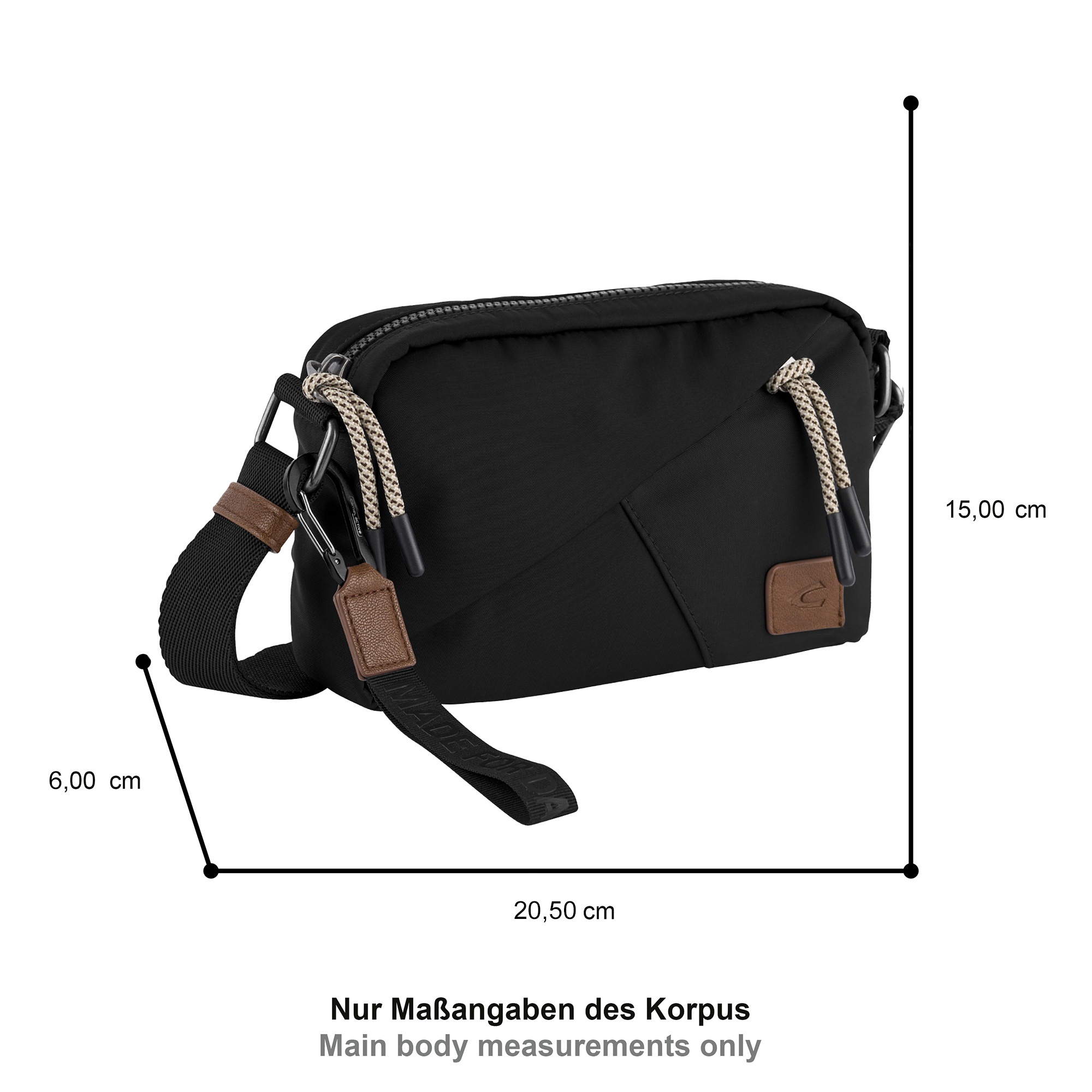 camel active Sac à main »Aurum« en polyester recyclé à structure nylon, léger et avec détails fins