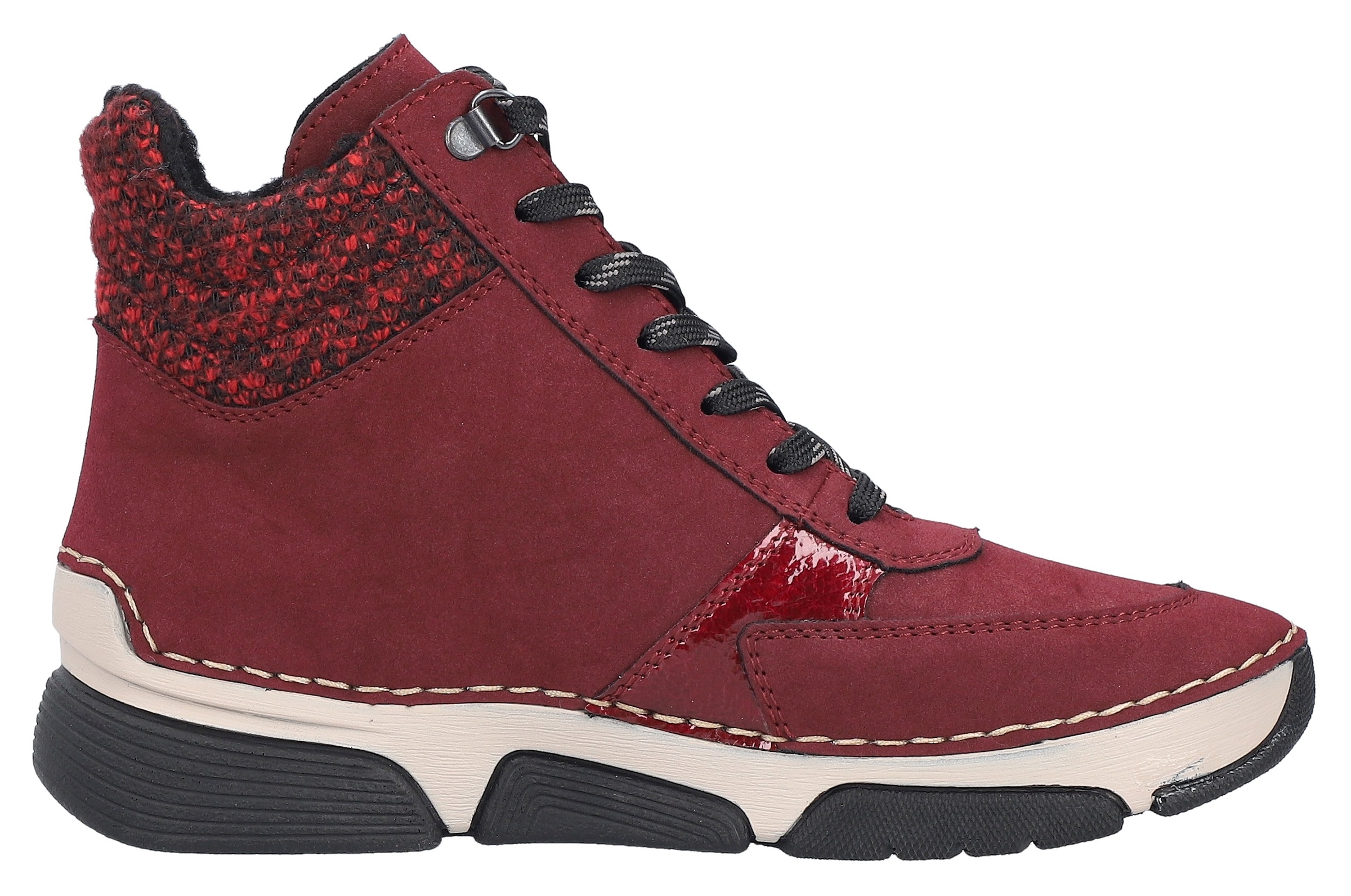 Rieker Bottes d'hiver  Bottines à lacets, boots à lacets avec garniture textile au bord du col