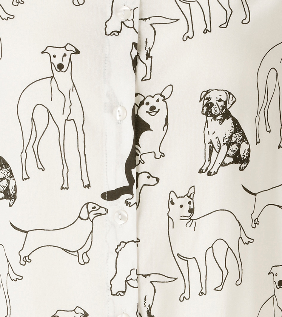 Aniston CASUAL Blouse chemise mit niedlichen Hunden bedruckt- jedes Teil ein Unikat- NEUE KOLLEKTION