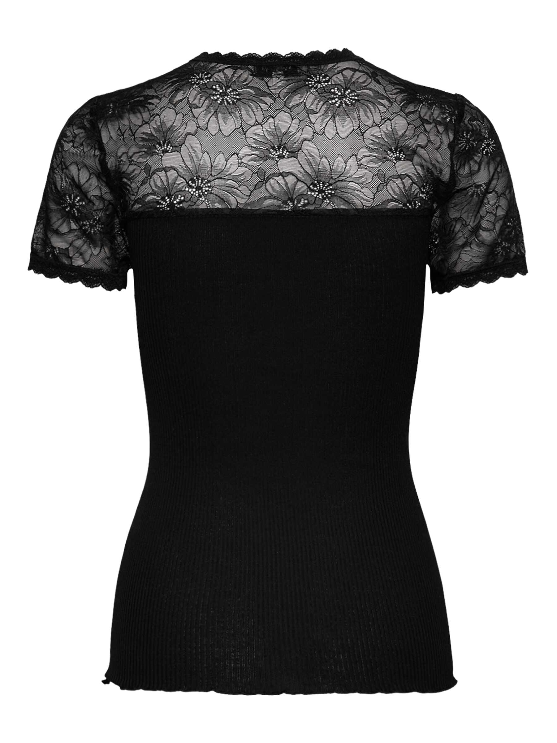 rosemunde T-shirt »Beatha lace t-shirt« manches mi-longues, manches, décolleté et haut du dos en dentelle, mélange soie