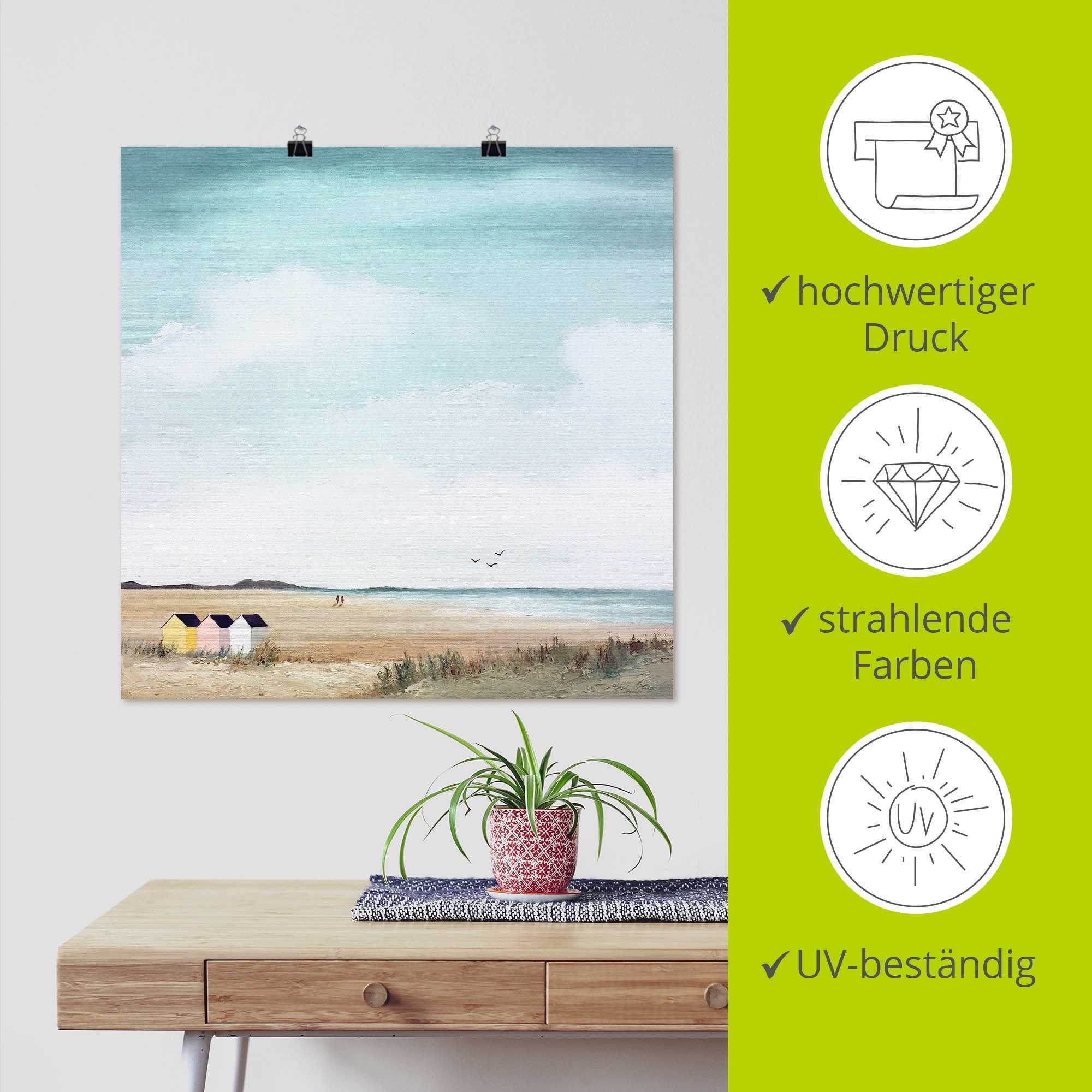 Artland Wandbild »Sonniger Morgen III« Strand 1 Stk. tlg. als Leinwandbild, Poster in verschied. Grössen