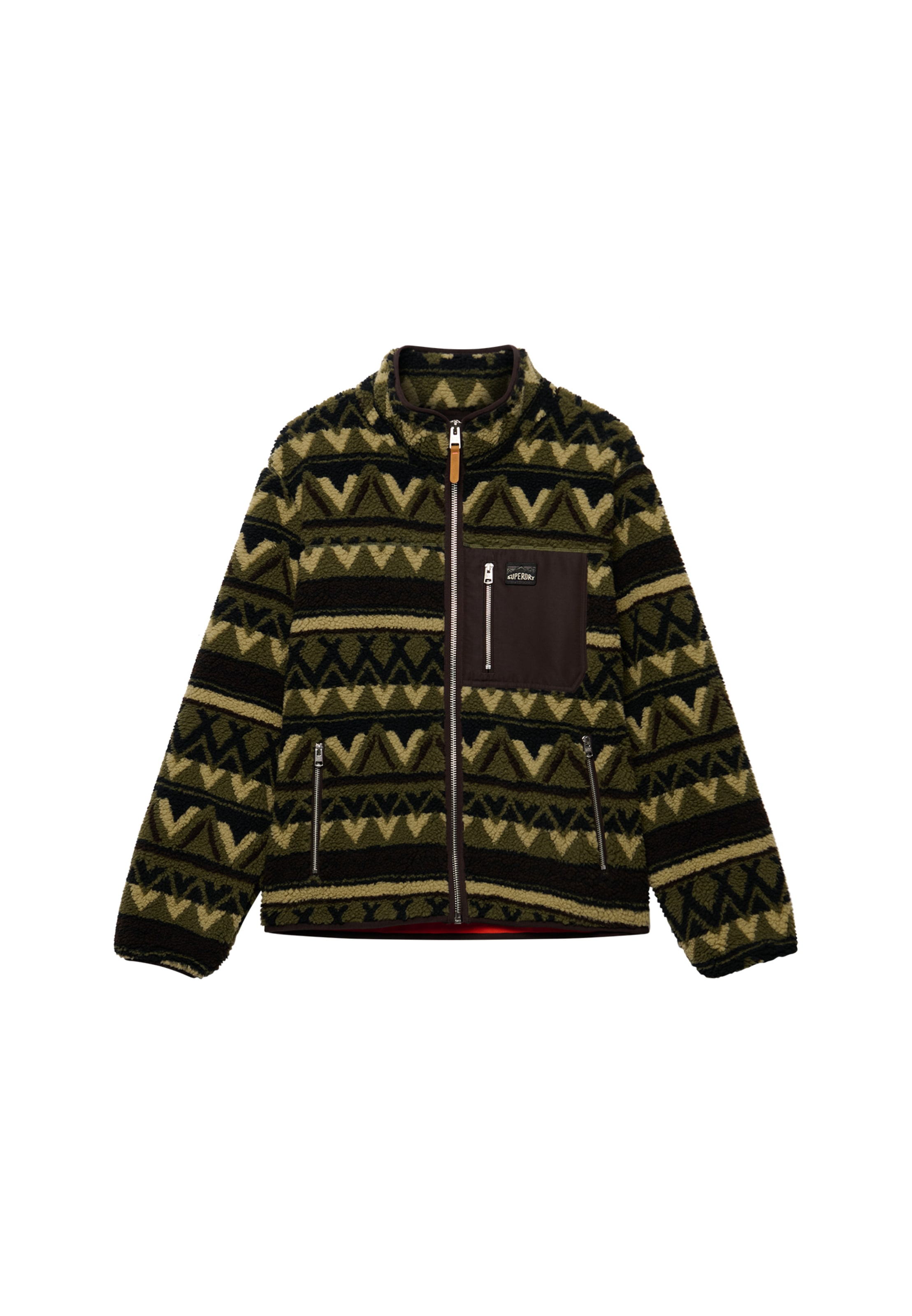 Superdry Sweatjacke »ABSTRACT FLEECE ZIP THROUGH« Kunstfaser, relaxed fit