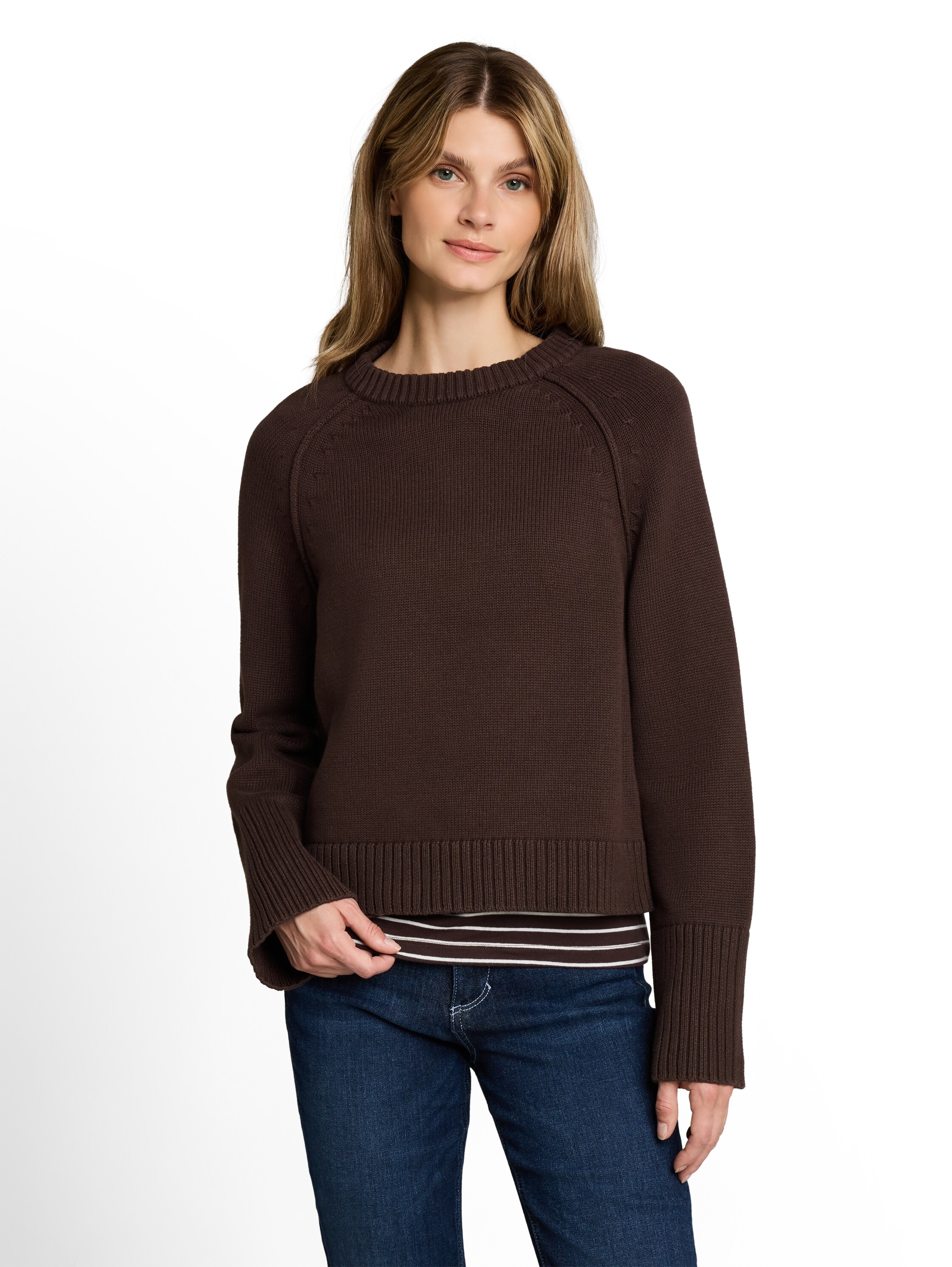 TOM TAILOR Strickpullover »Loose« mit Rundhals / Baumwolle / Loose Fit
