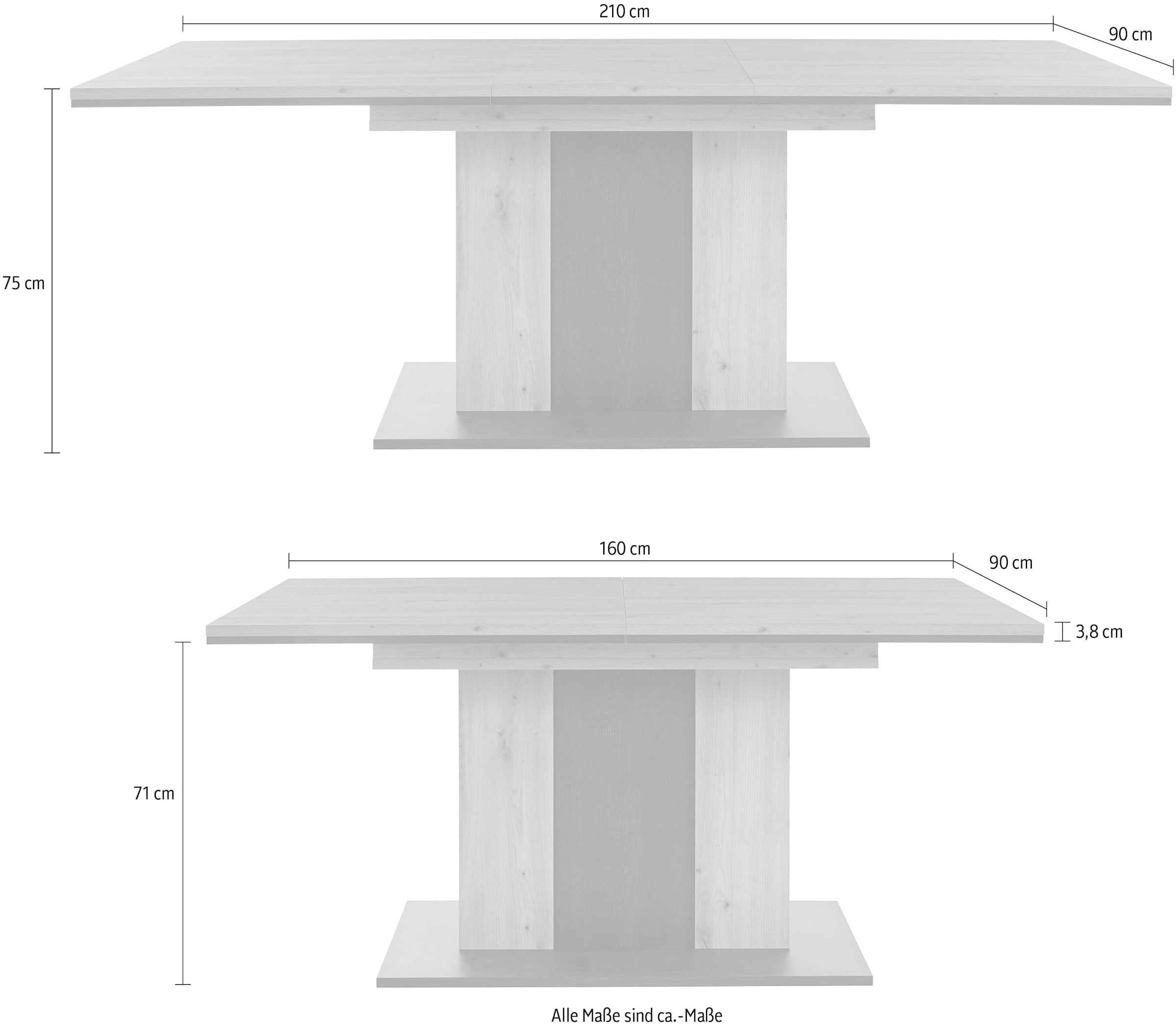 HELA Table de salle à manger »Atlanta T« Ausziehbar von Breite 160-210 cm