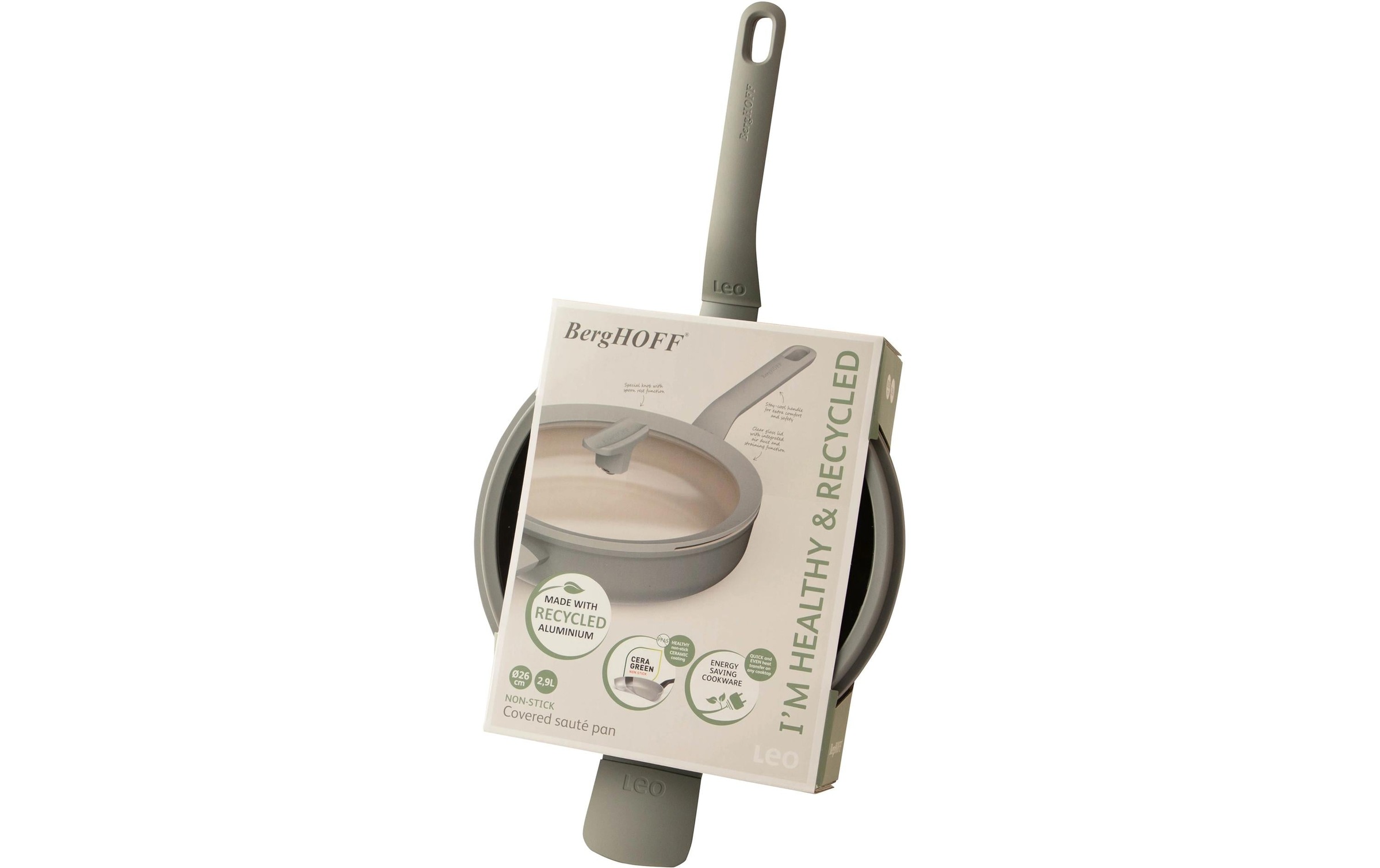 BergHOFF Schmorpfanne »Leo Balance Moonmist 26, inkl. Deckel« Aluminium