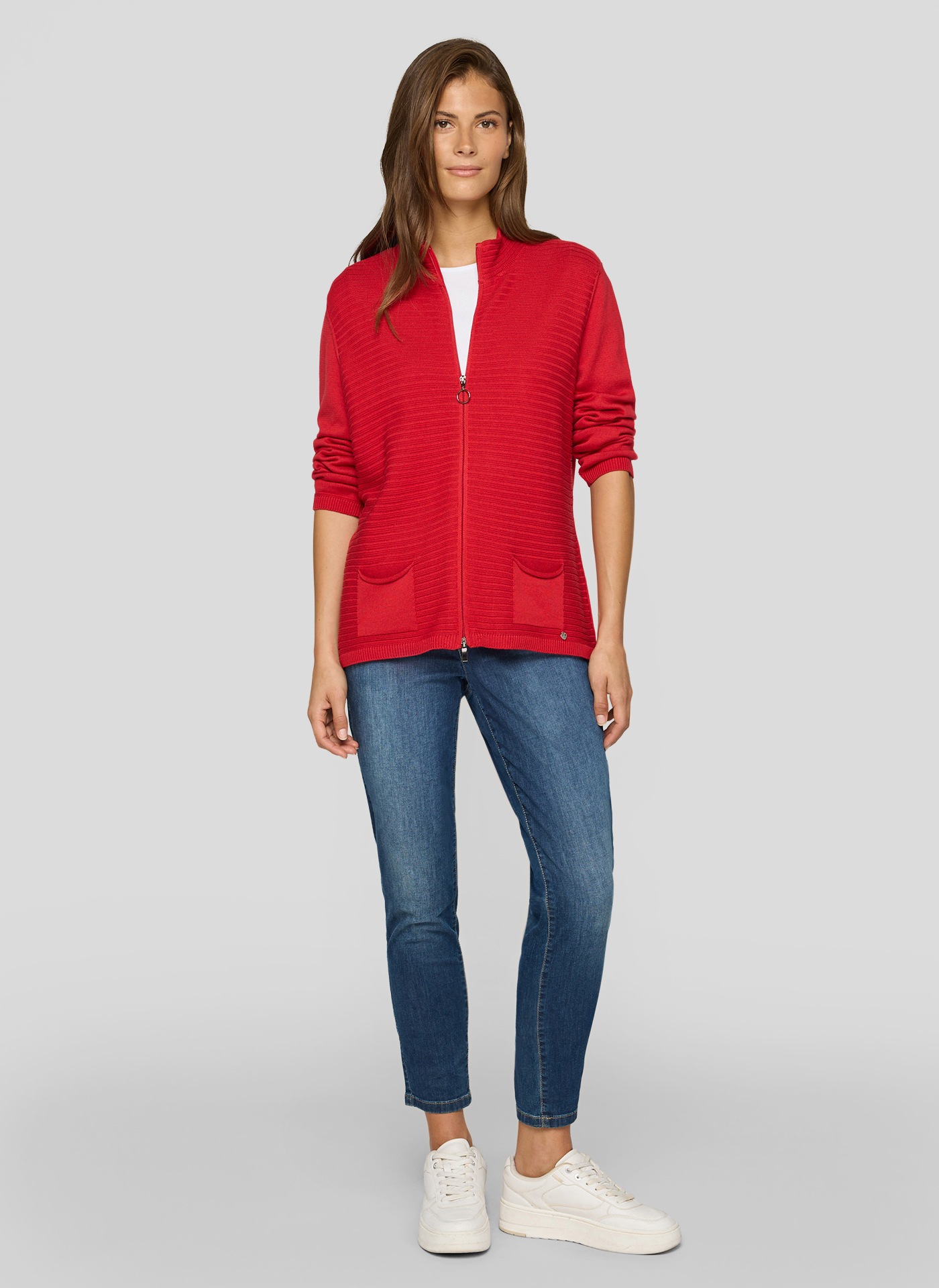 Rabe Veste en tricot mit Reissverschluss und Stehkragen