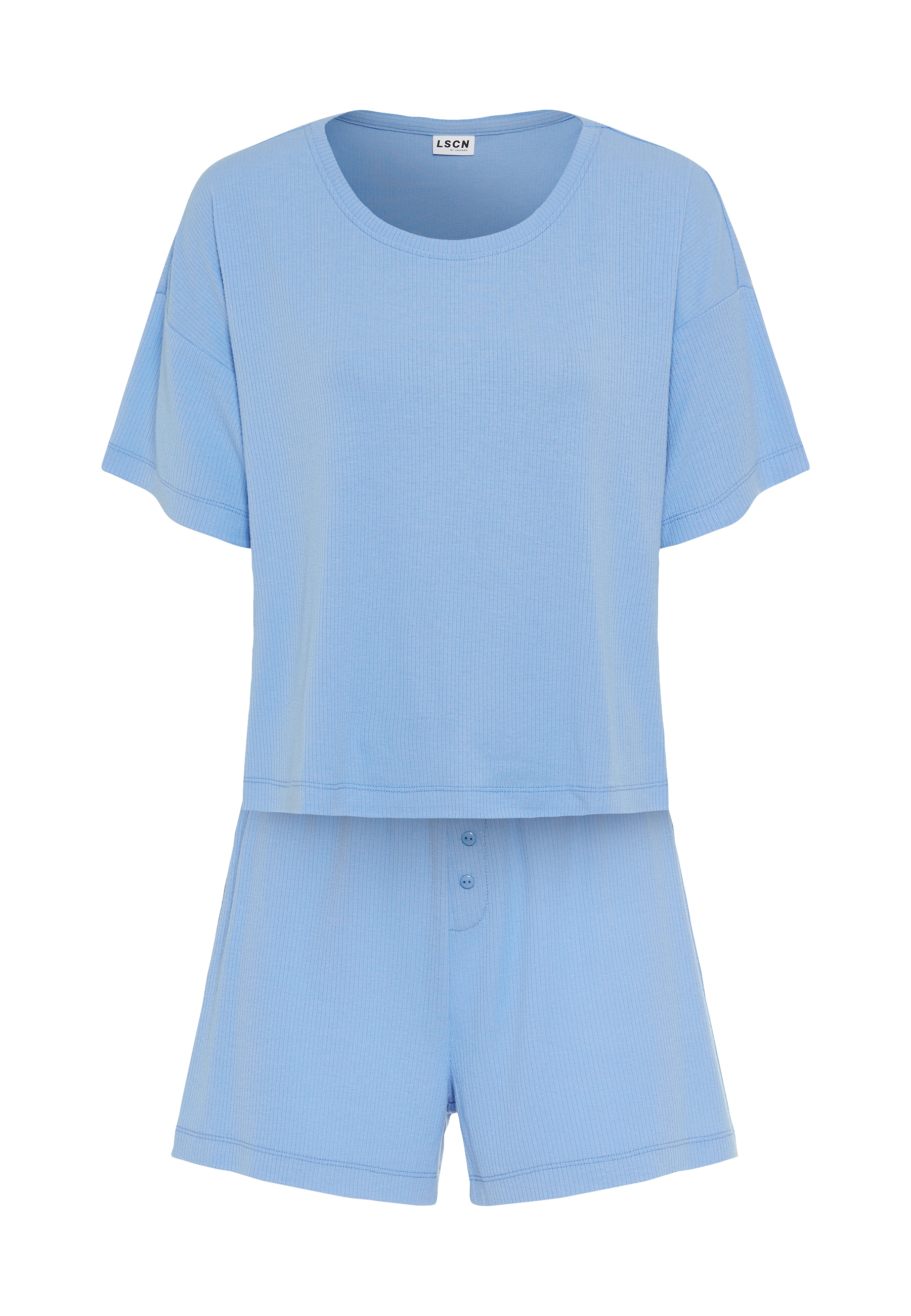 LSCN by LASCANA Shorty 2 pièces mit Zierknopfleiste an der Hose