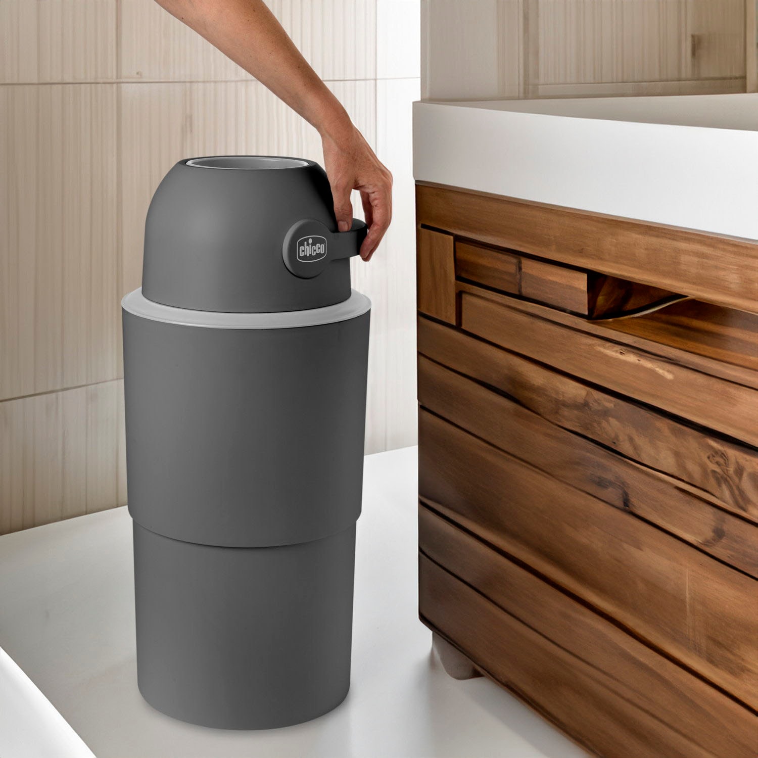 Chicco Windeleimer »Teleskop, Odour off XL« inklusive 1 Pck. Müllbeutel Odour Off und einem Müllbeutelspender