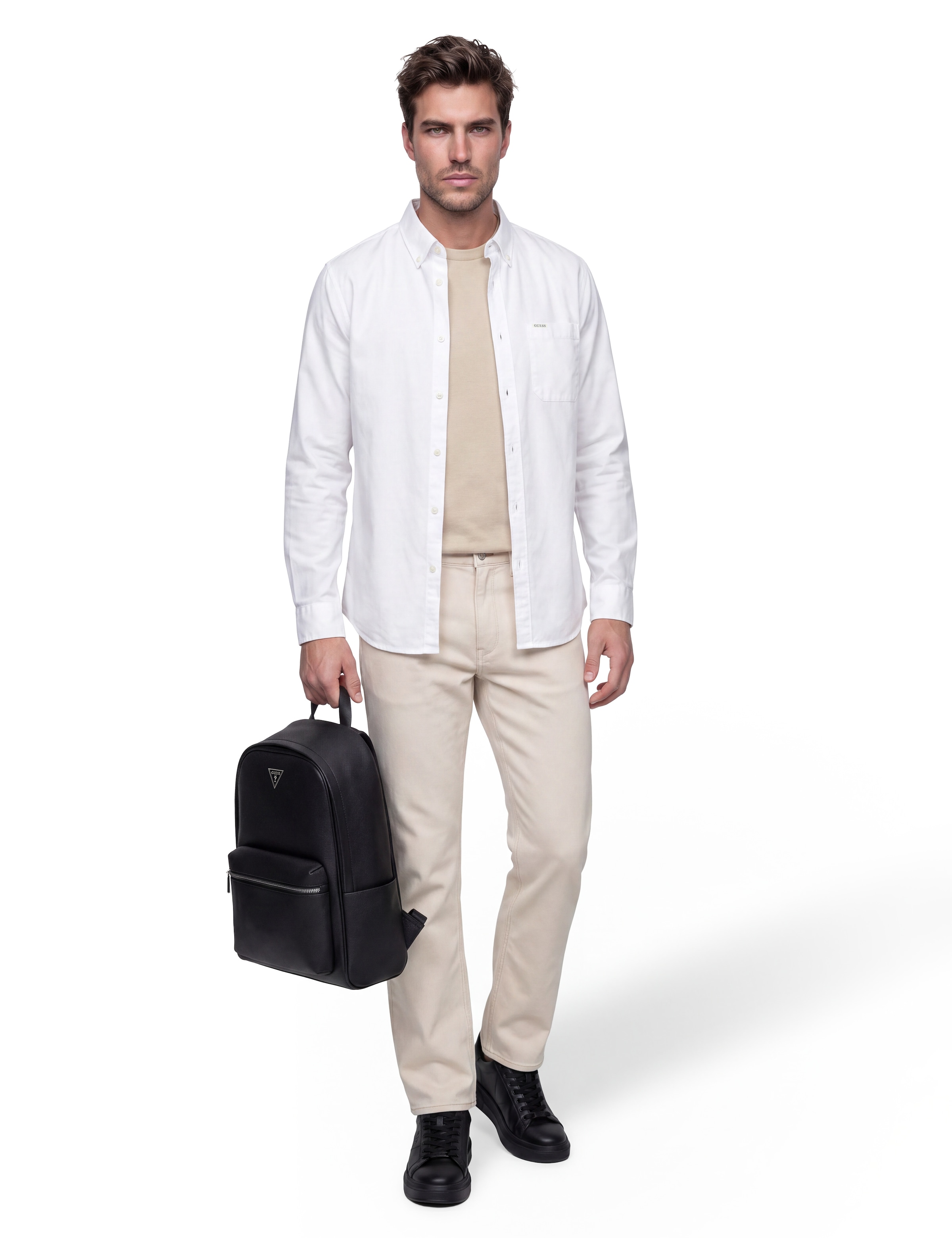 Guess Sac à dos »MILANO SQUARED BACKPACK« Cityrucksack, Freizeitrucksack mit praktischem Aussenfach