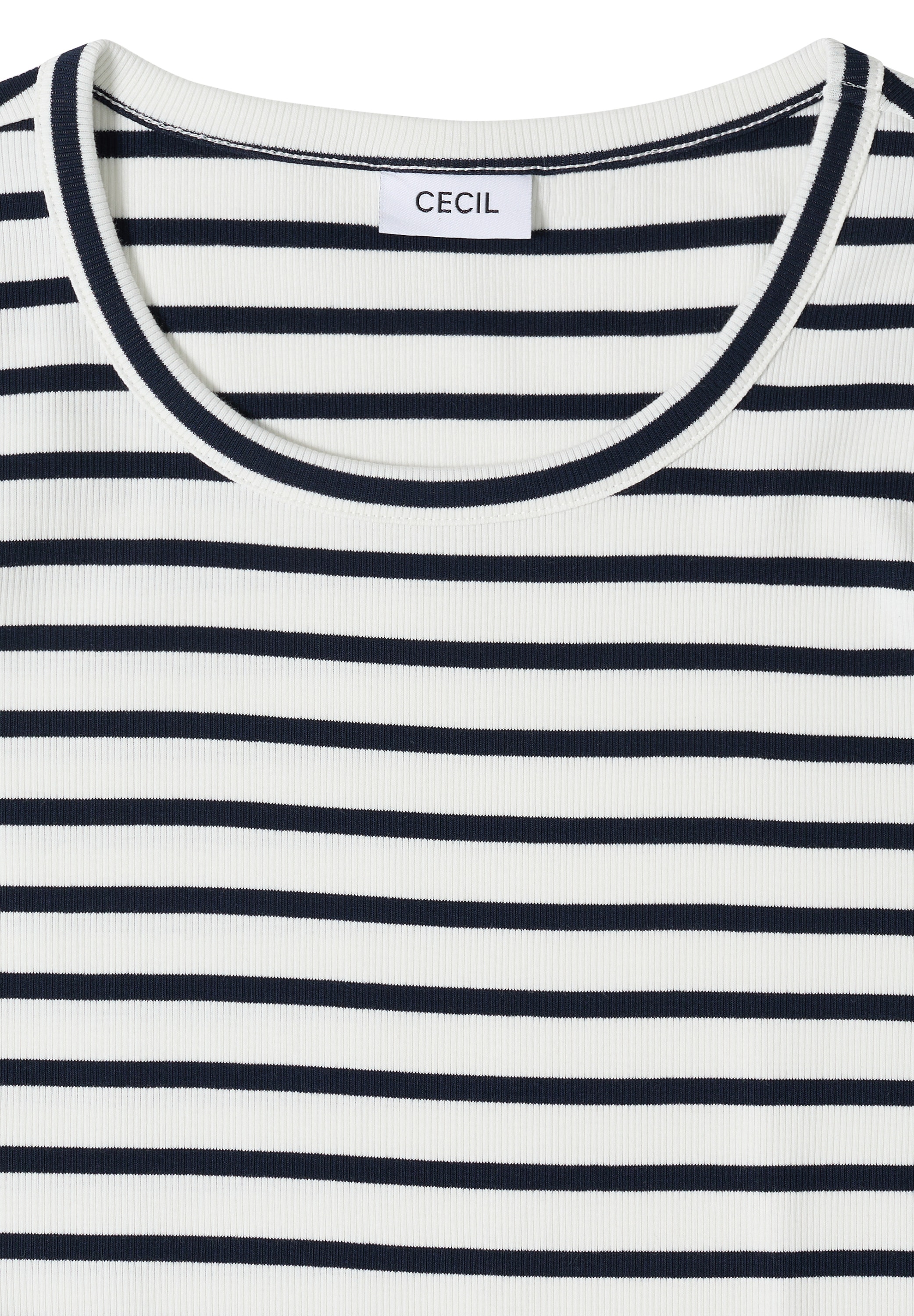 Cecil Shirt à col rond in Streifen-Optik