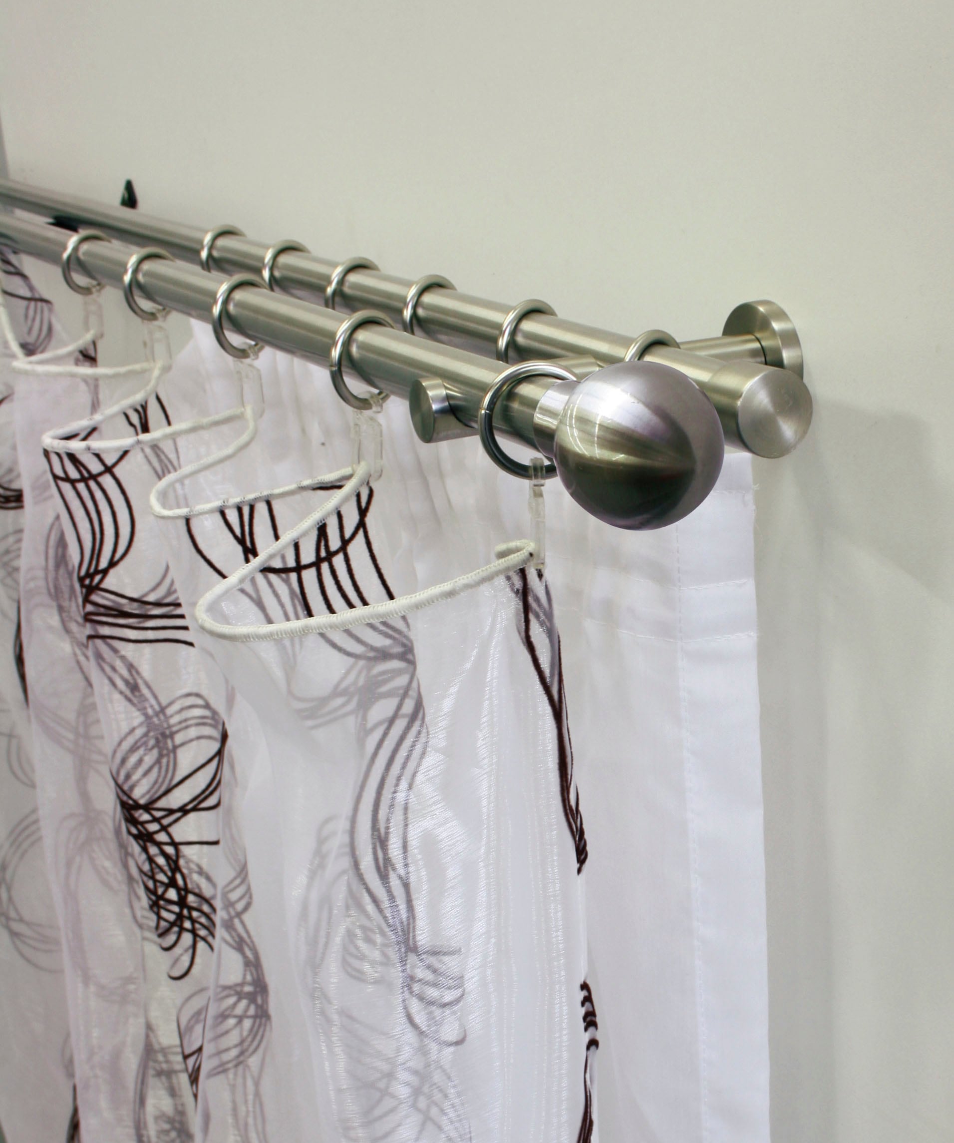 GARDINIA Gardinenstange »Set Metall« Ø 20 mm 2 läufig-läufig Fixmass 2-Lauf