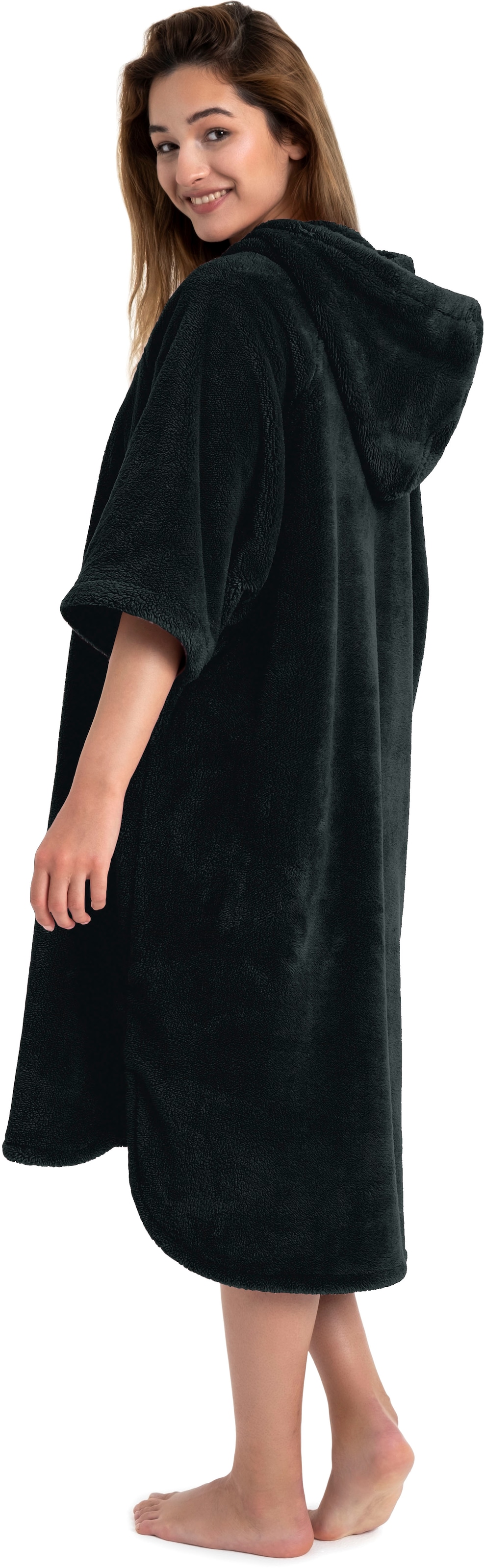 my home Badeponcho »Lillou, Surfponcho ideal für Sauna, Spa & im Urlaub« 1 Stk. weich und kuschelig, plüsch, Fleece, Unisex, für Damen und Herren