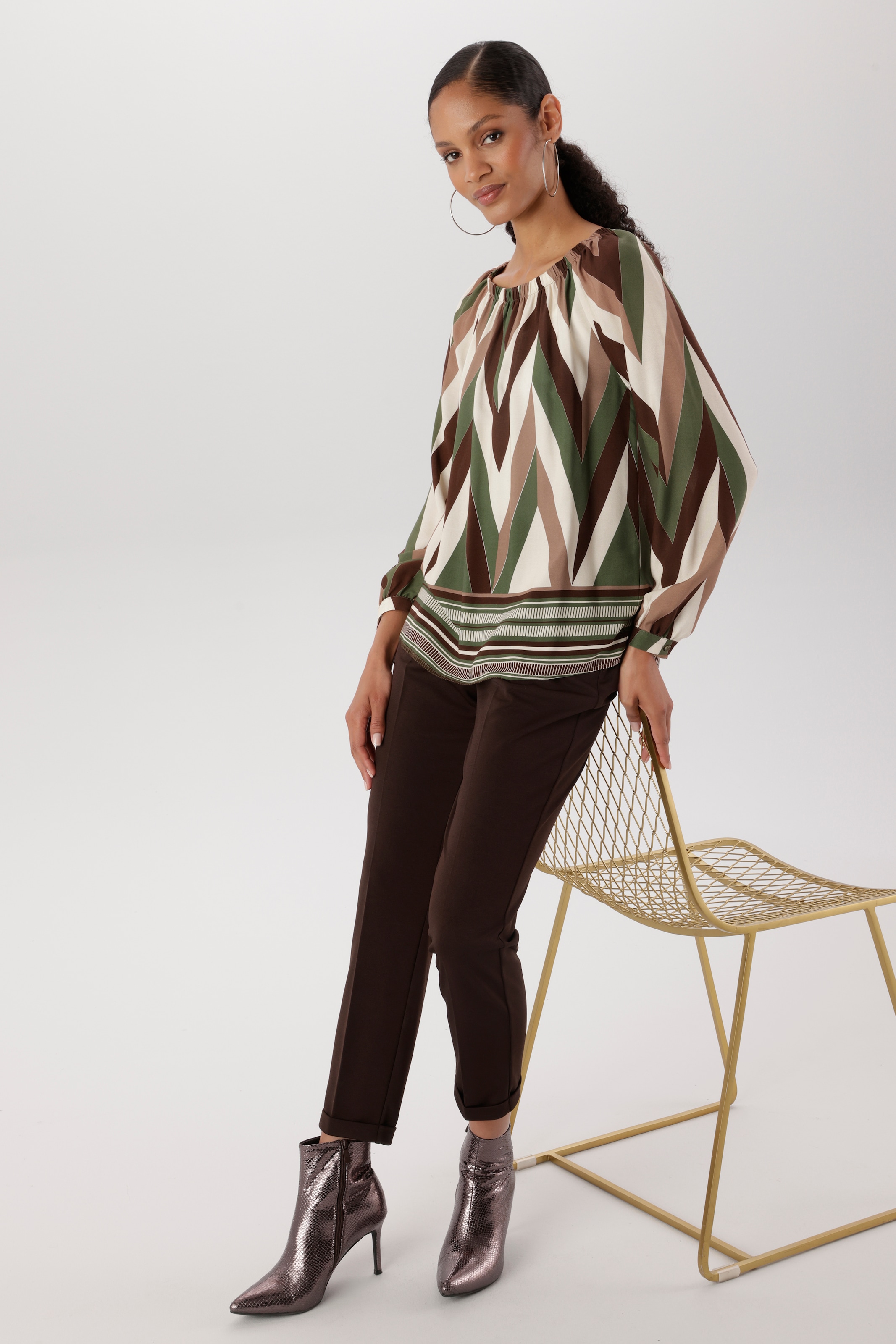 Aniston SELECTED Pantalon à enfiler  avec plis creux