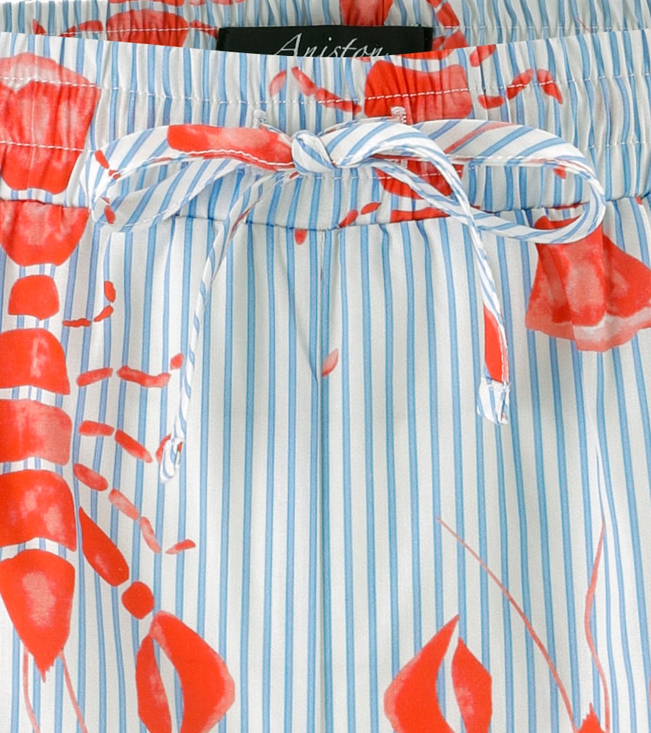Aniston CASUAL Short  gestreift und mit Krebsen bedruckt - NEUE KOLLEKTION