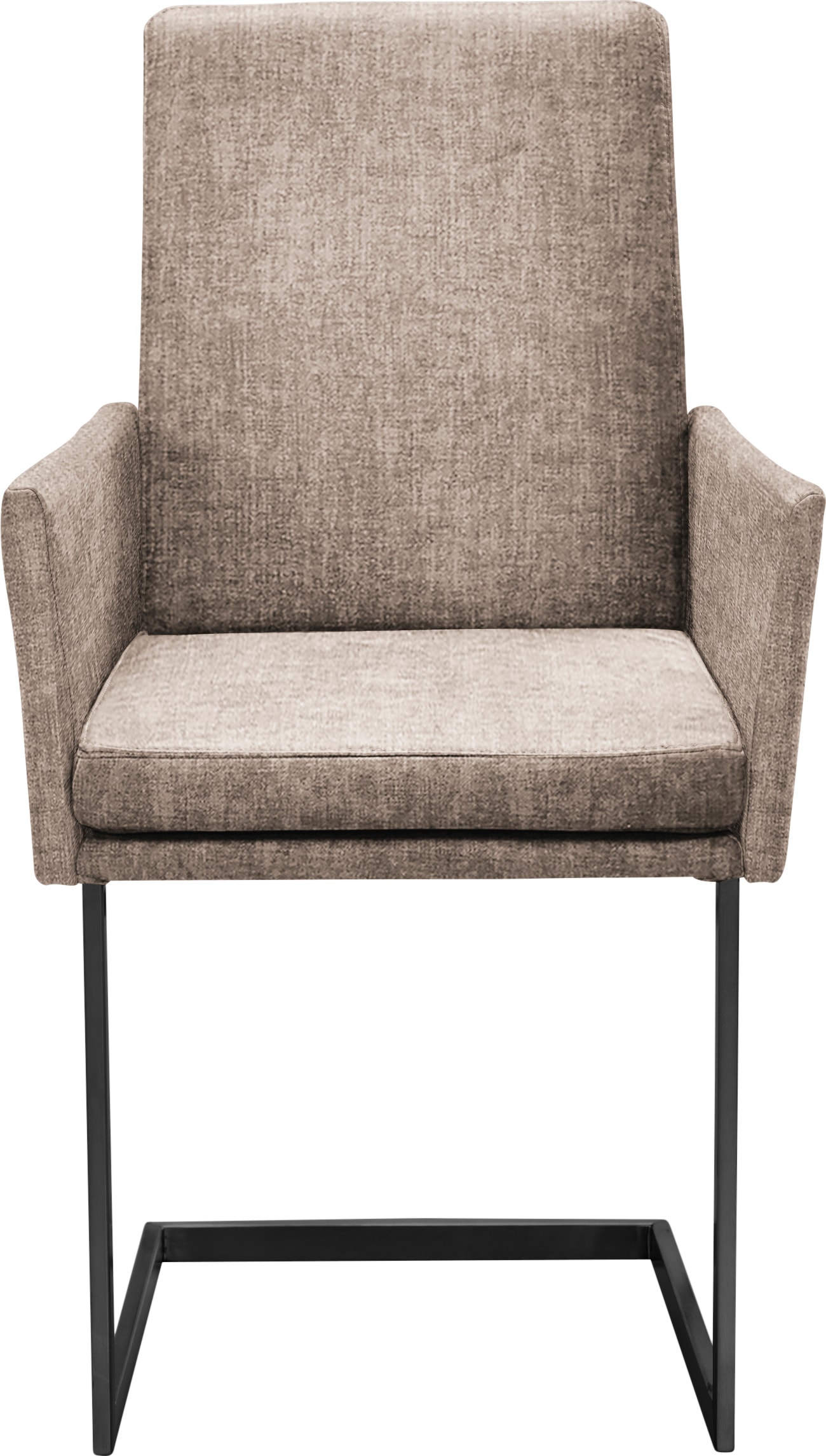 K+W Komfort & Wohnen Chaise avec accoudoirs »Kansas« () tube vertical stable, piètement aspect inox ou noir
