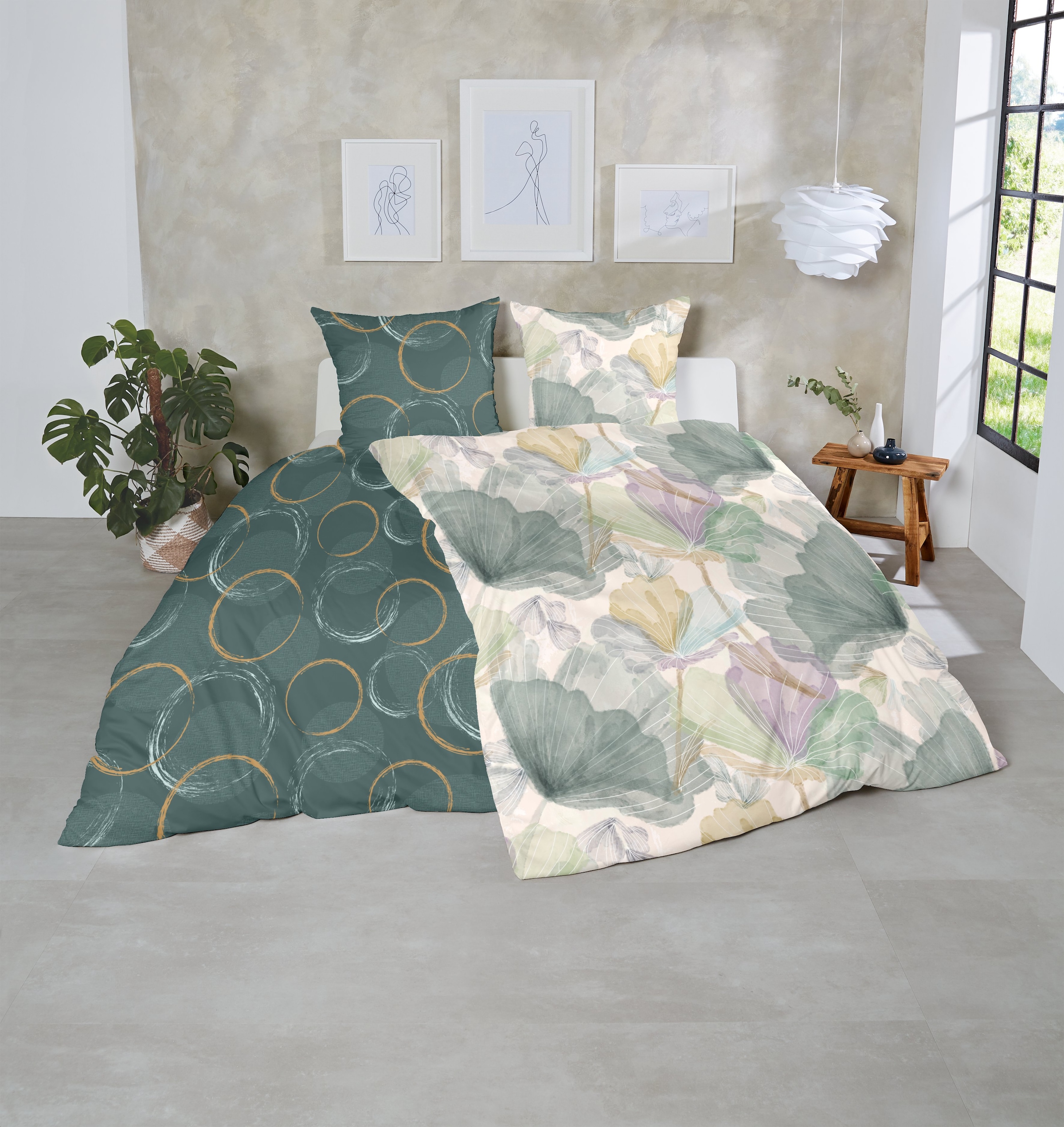 Primera Bettwäsche »Mako-Satin -Bettwäsche Lucida« 2 Stk. mit frischem Blumendesign